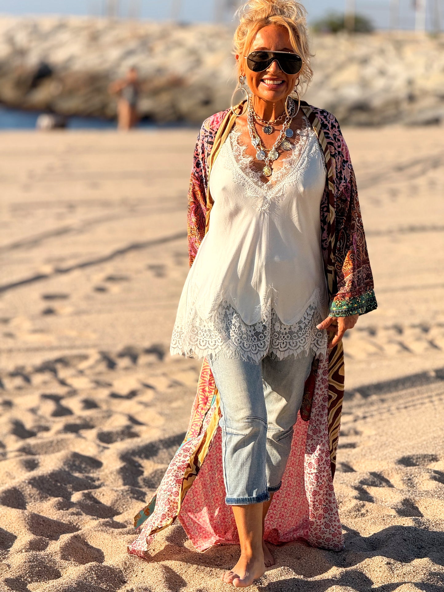 KIMONO ESTAMPADO MANGA 3/4 MULTICOLOR