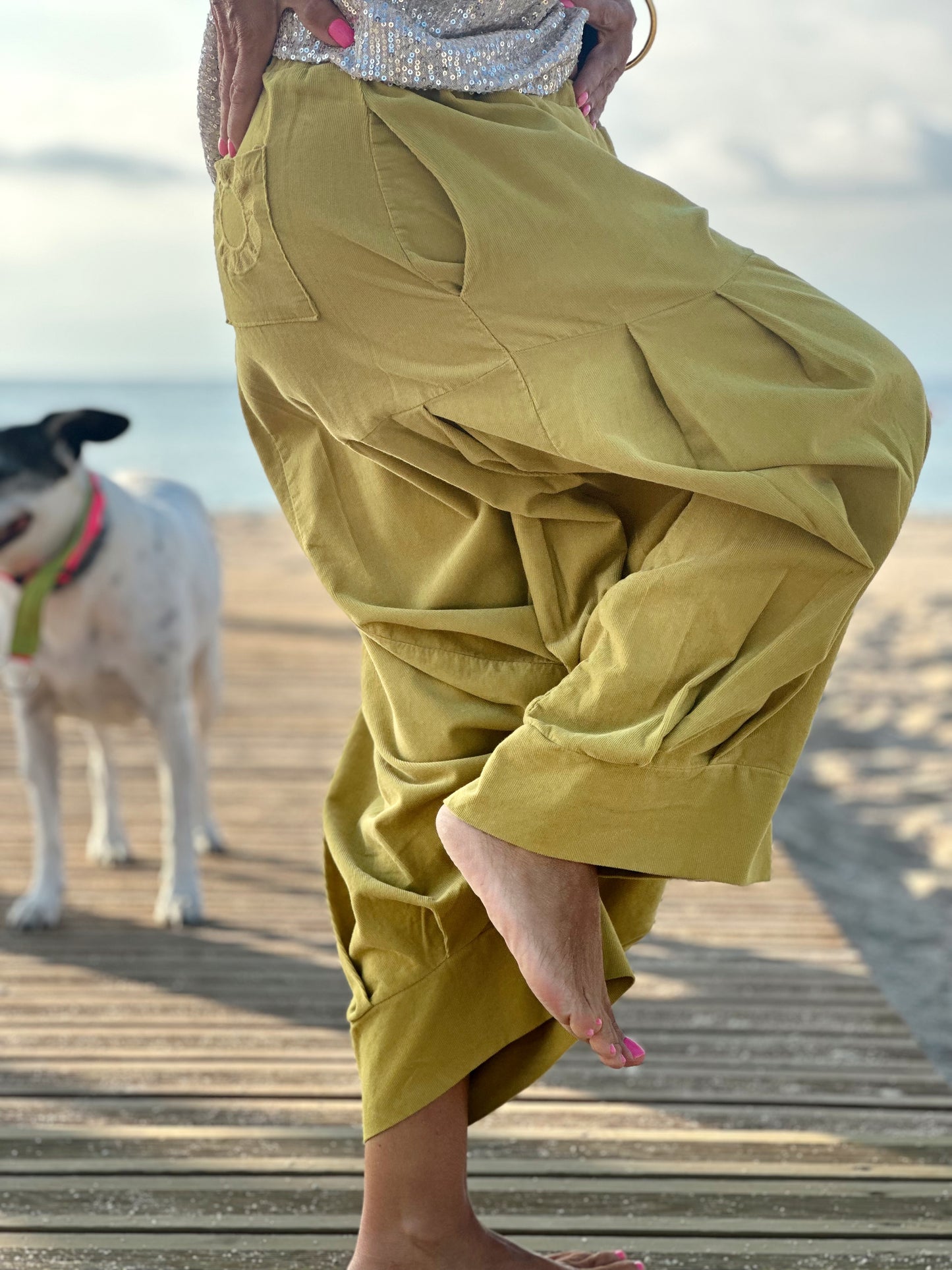 PANTALONES PANA CROPPED BAGGY OVERSIZE MULTICOLOR