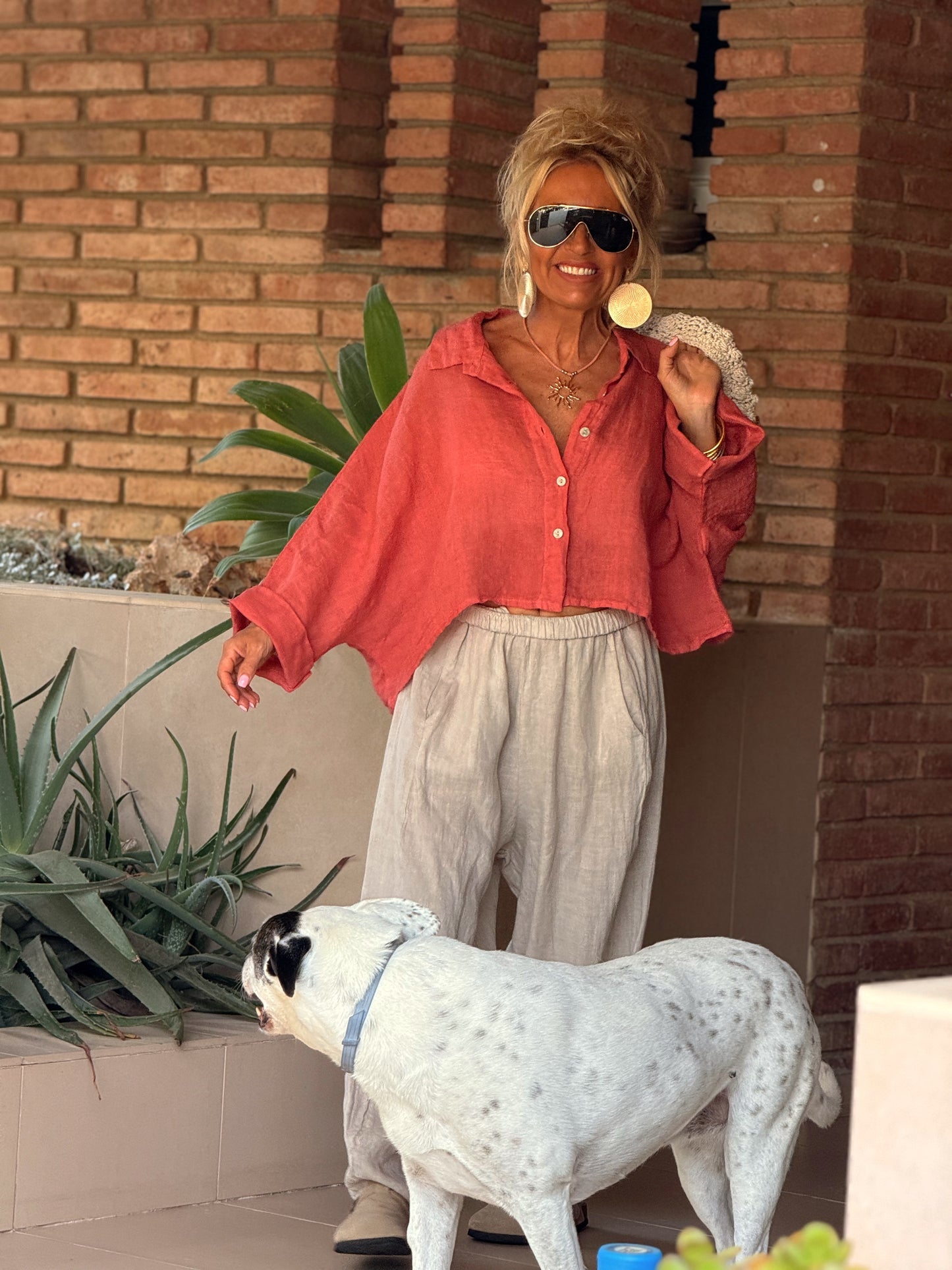 CAMISA LINO CROP-TOP MULTICOLOR