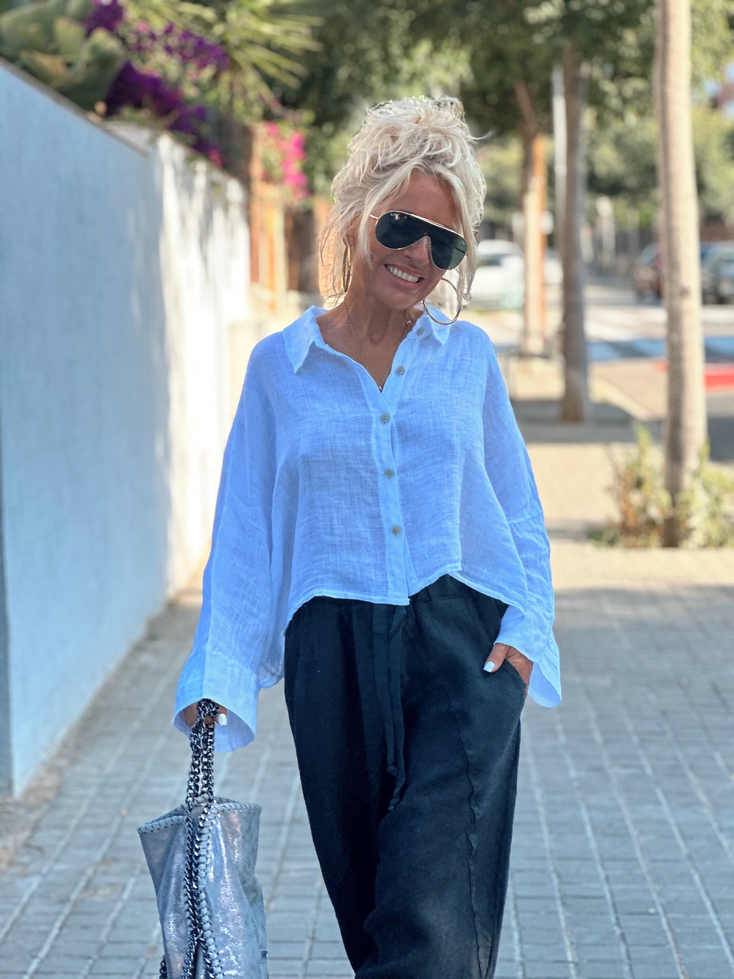 CAMISA LINO CROP-TOP MULTICOLOR