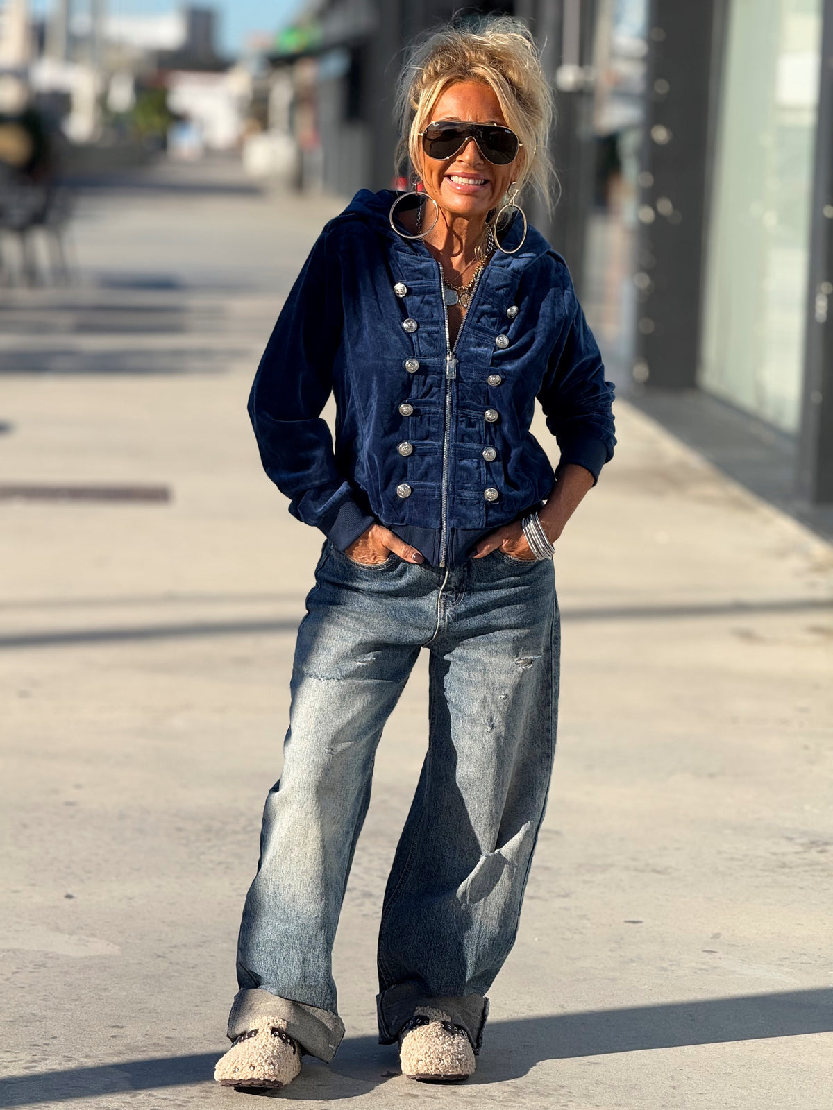 CHAQUETA TERCIOPELO AZUL