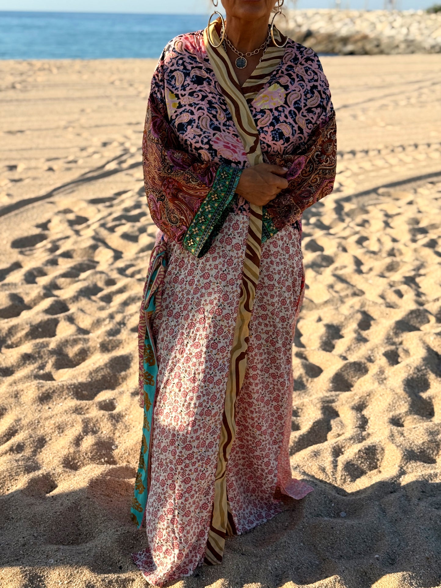KIMONO ESTAMPADO MANGA 3/4 MULTICOLOR