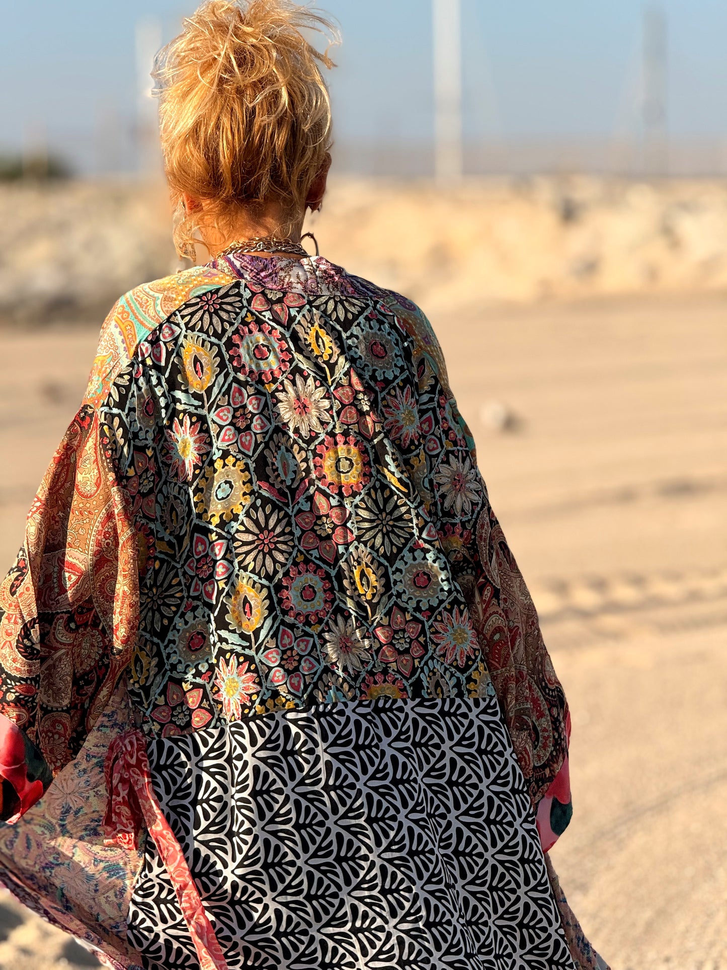 KIMONO ESTAMPADO MANGA 3/4 MULTICOLOR