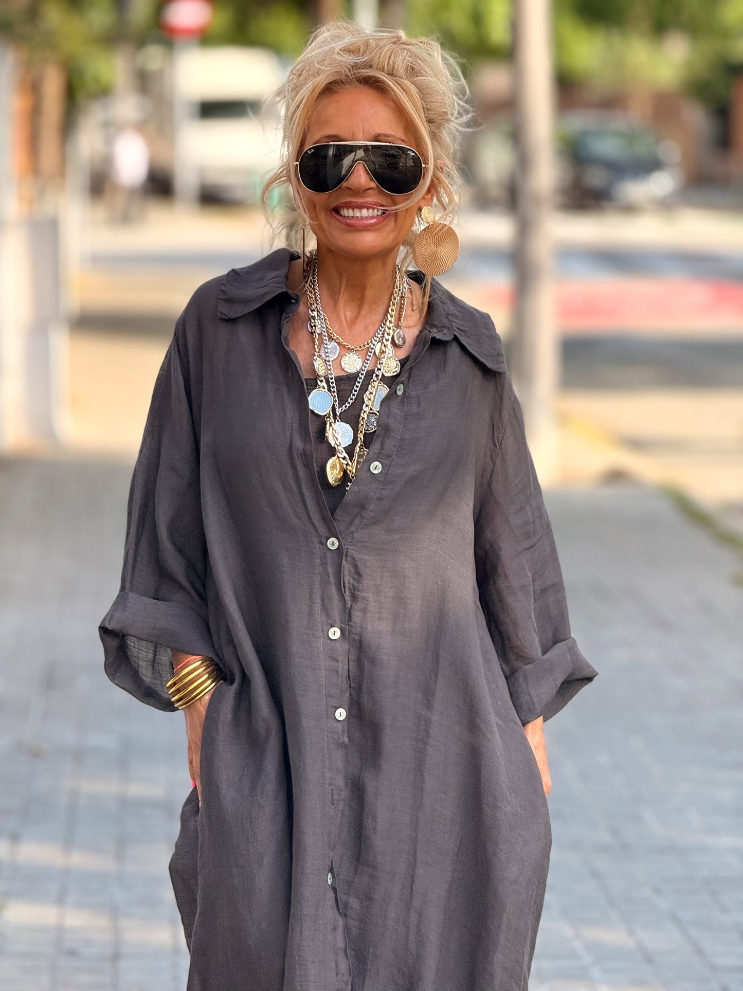 VESTIDO-CAMISA DOBLE ZAIRA MULTICOLOR