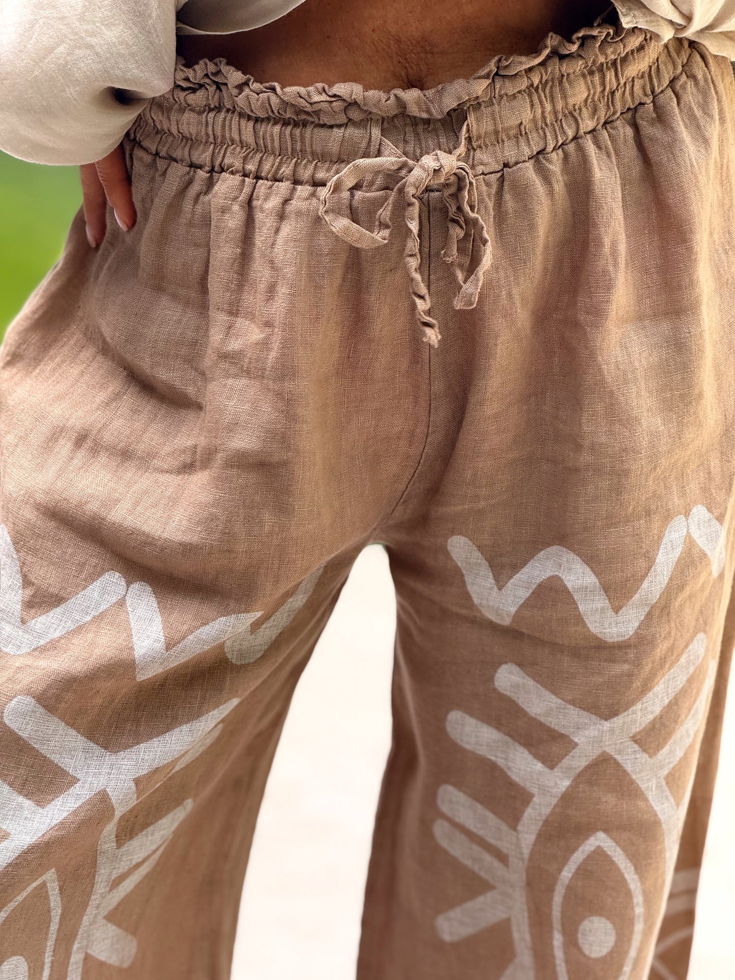 PANTALON LINO ÉTNICO MULTICOLOR