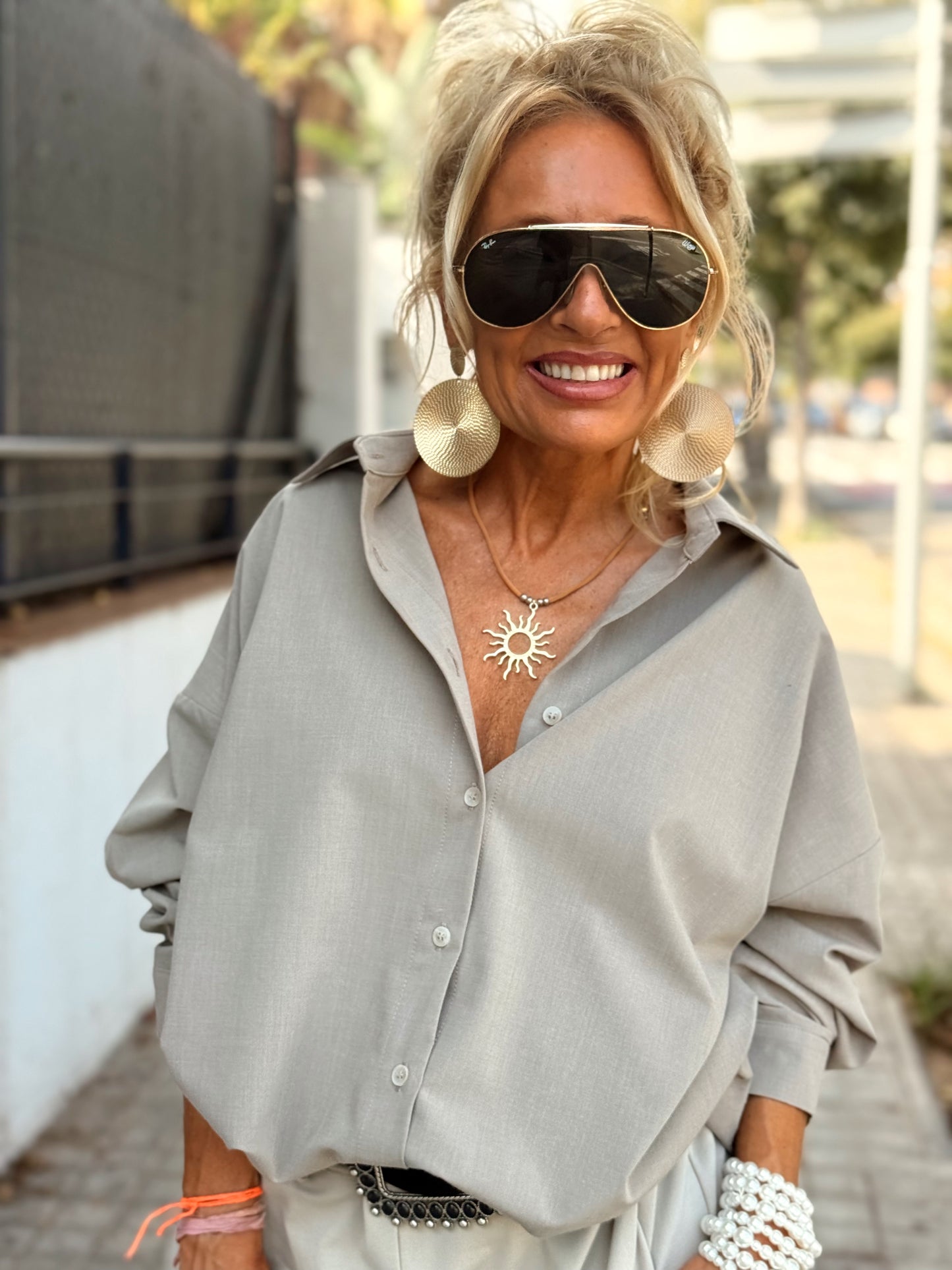 CAMISA OVERSIZE PLIEGUE ENEA MULTICOLOR