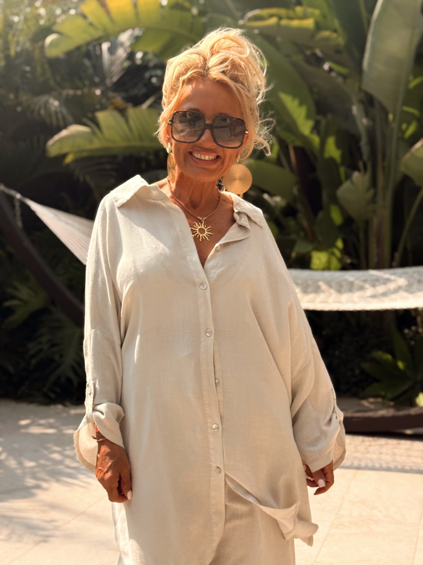 CAMISA OVERSIZE C’EST LA VIE BEIGE