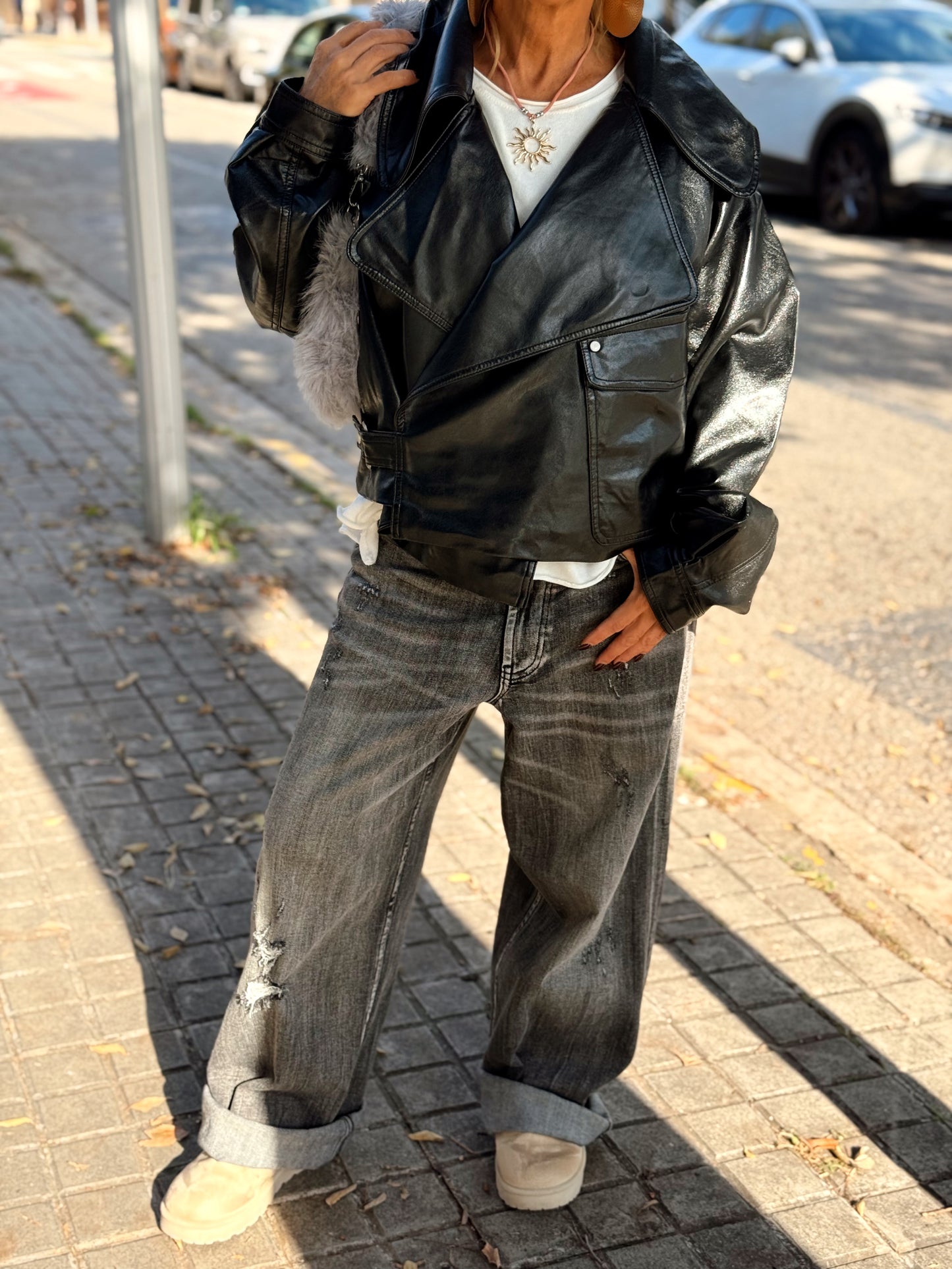 CAZADORA POLIPIEL NEGRO