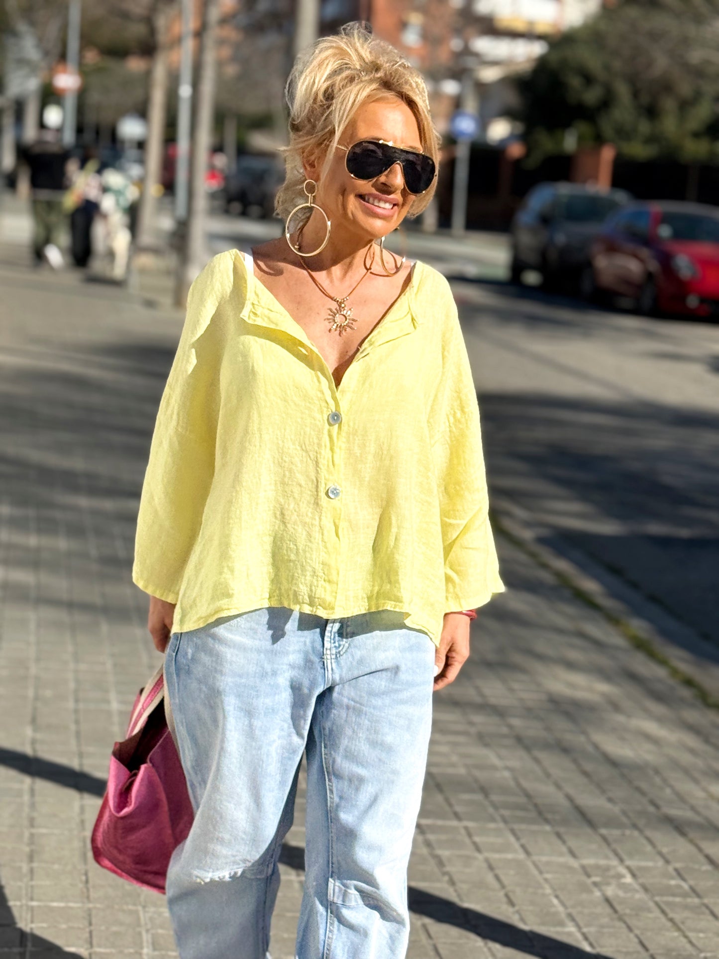 BLUSA DE LINO FABIO MULTICOLOR