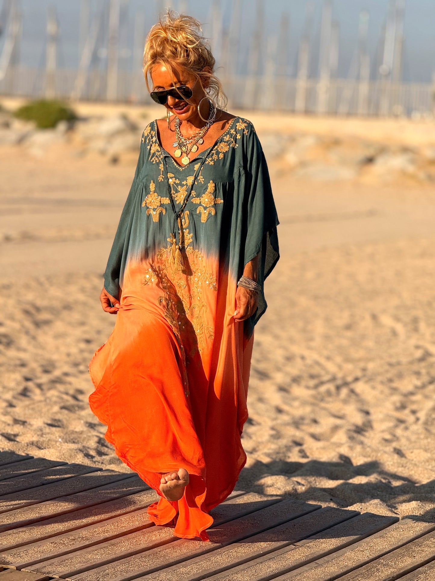 VESTIDO KAFTAN MIKONOS MULTICOLOR