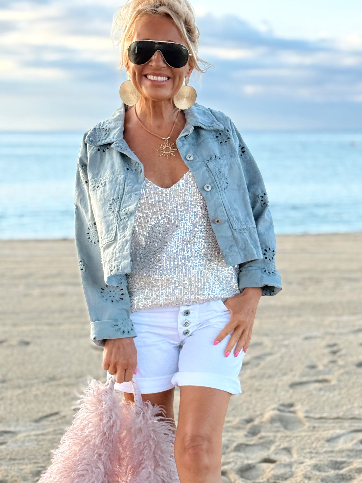 CAZADORA CORTA CROCHET KAKI