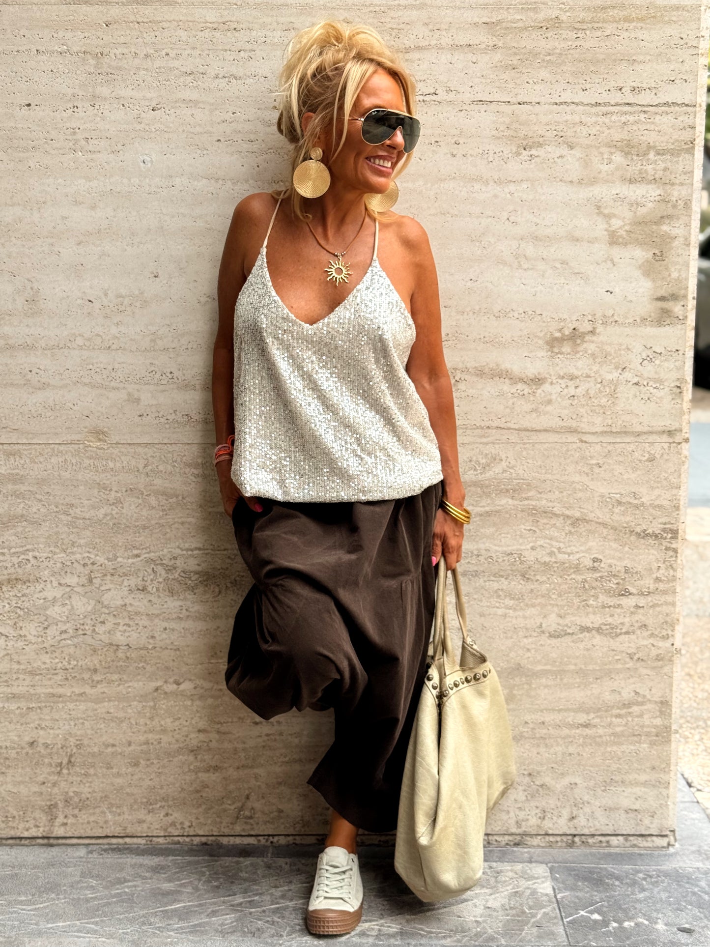 PANTALONES PANA CROPPED BAGGY OVERSIZE MULTICOLOR