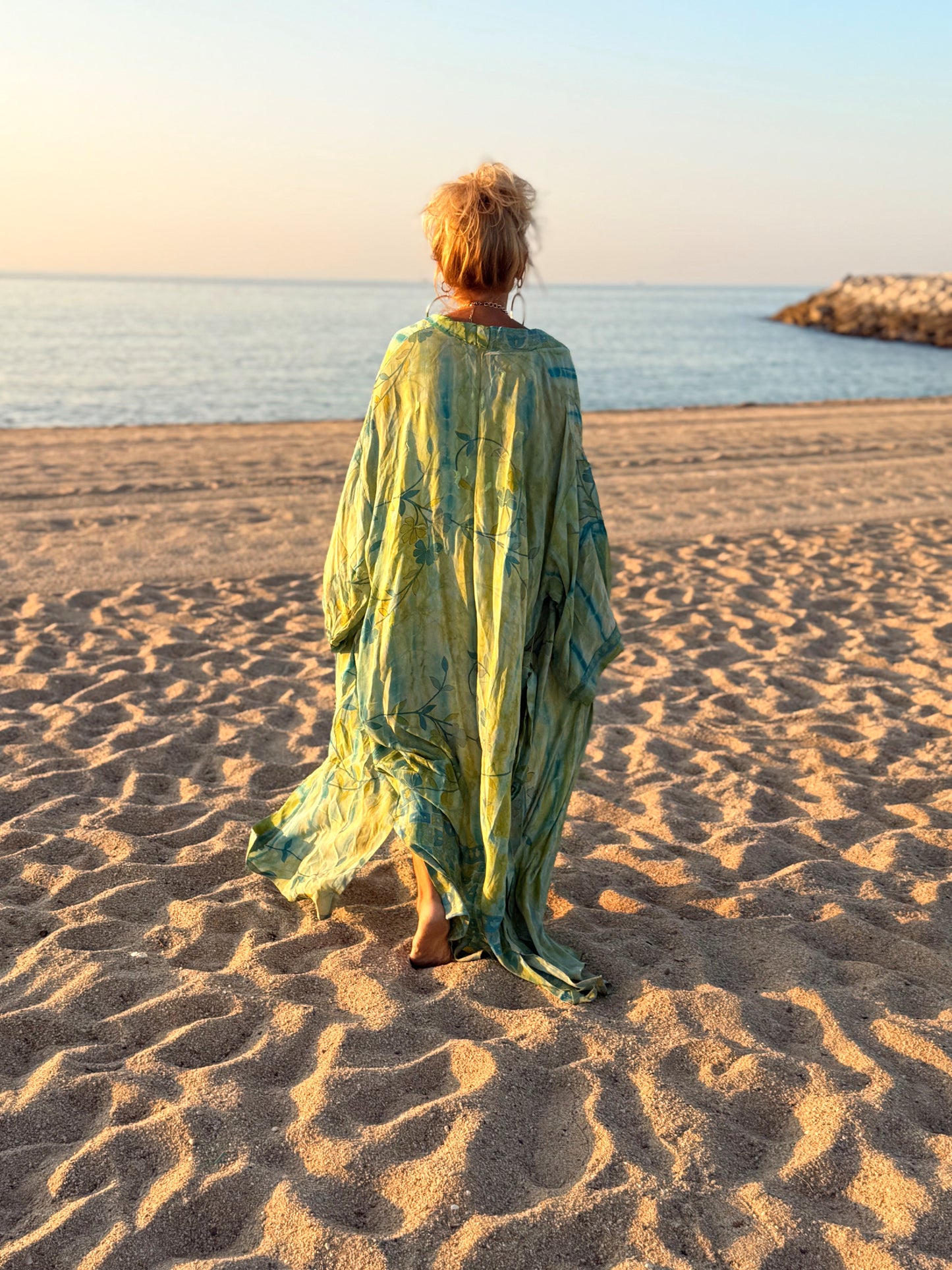 KIMONO ESTAMPADO MANGA LARGA CREPE DE SEDA MULTICOLOR