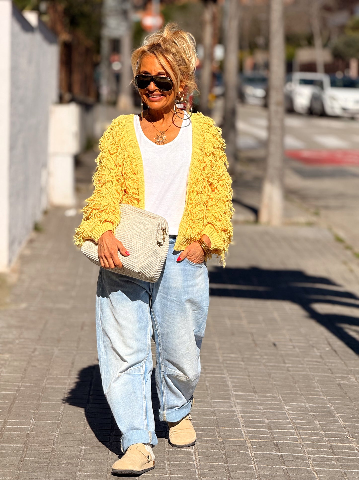 CARDIGAN CON FLECOS KEZIA MULTICOLOR