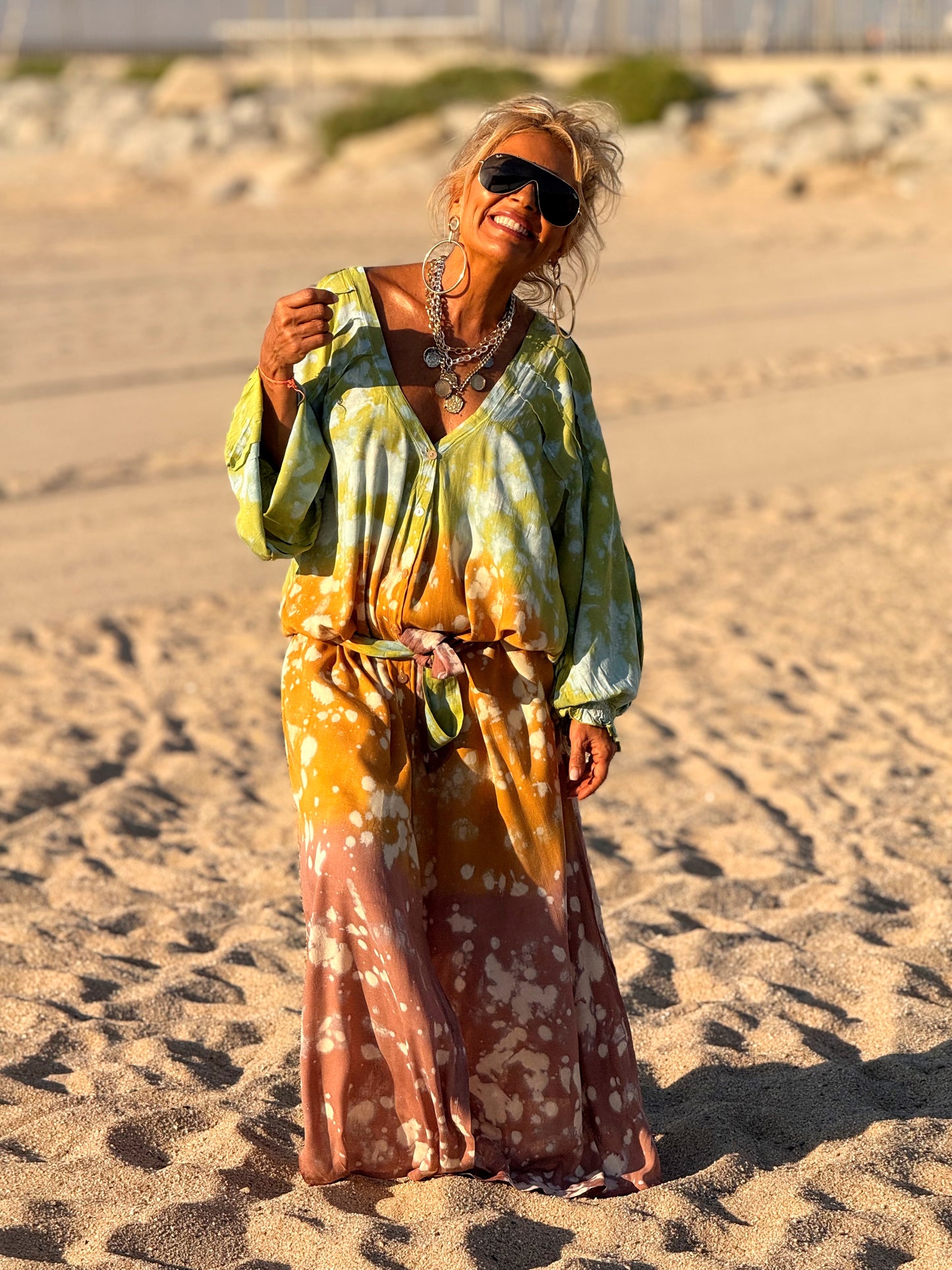VESTIDO KAFTAN SUPER OVERSIZE MULTICOLOR