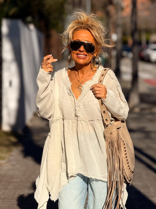 BLUSA OVERSIZE REBEL BEIGE