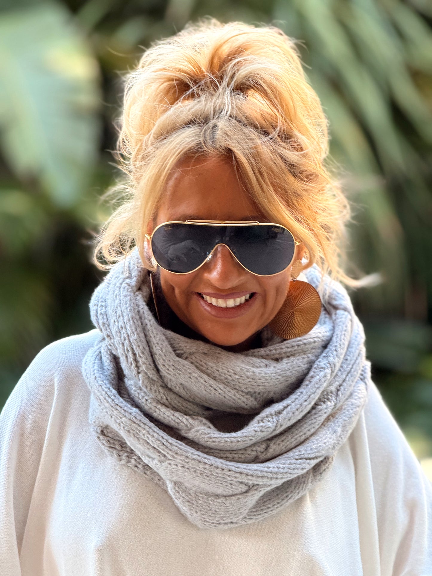 BUFANDA CUELLO DE PUNTO TRENZADO  MULTICOLOR