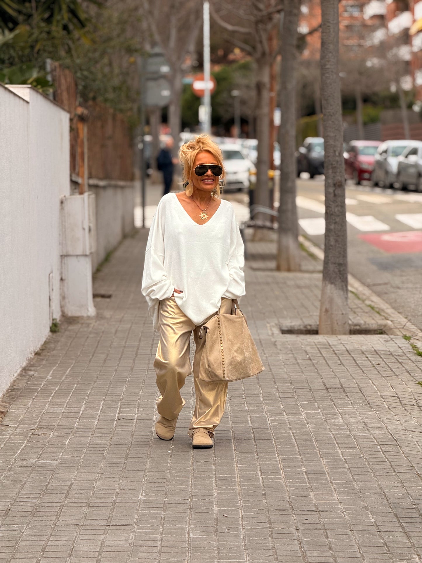 PANTALON OVERSIZE BRILLANTE MULTICOLOR