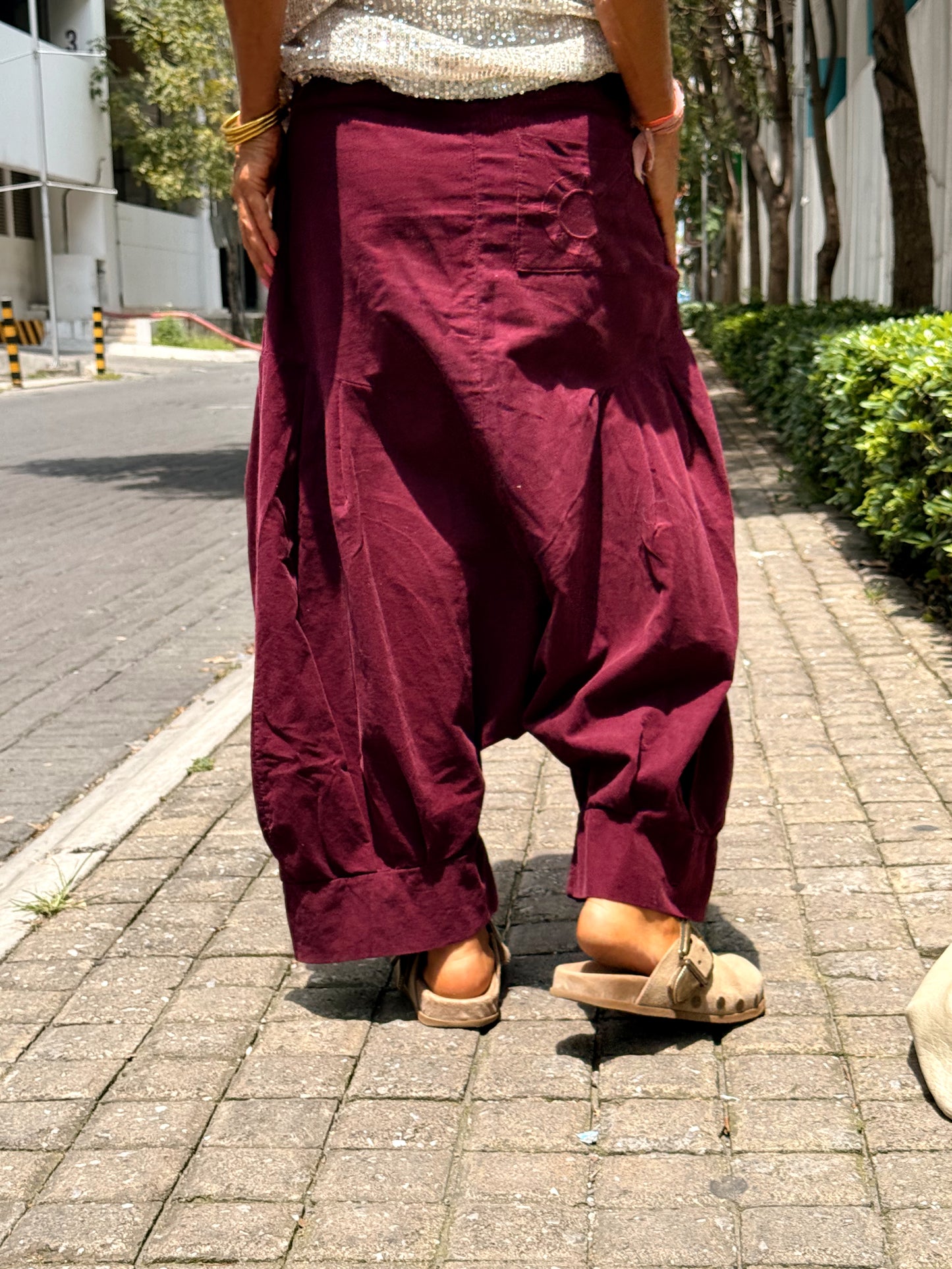 PANTALONES PANA CROPPED BAGGY OVERSIZE MULTICOLOR