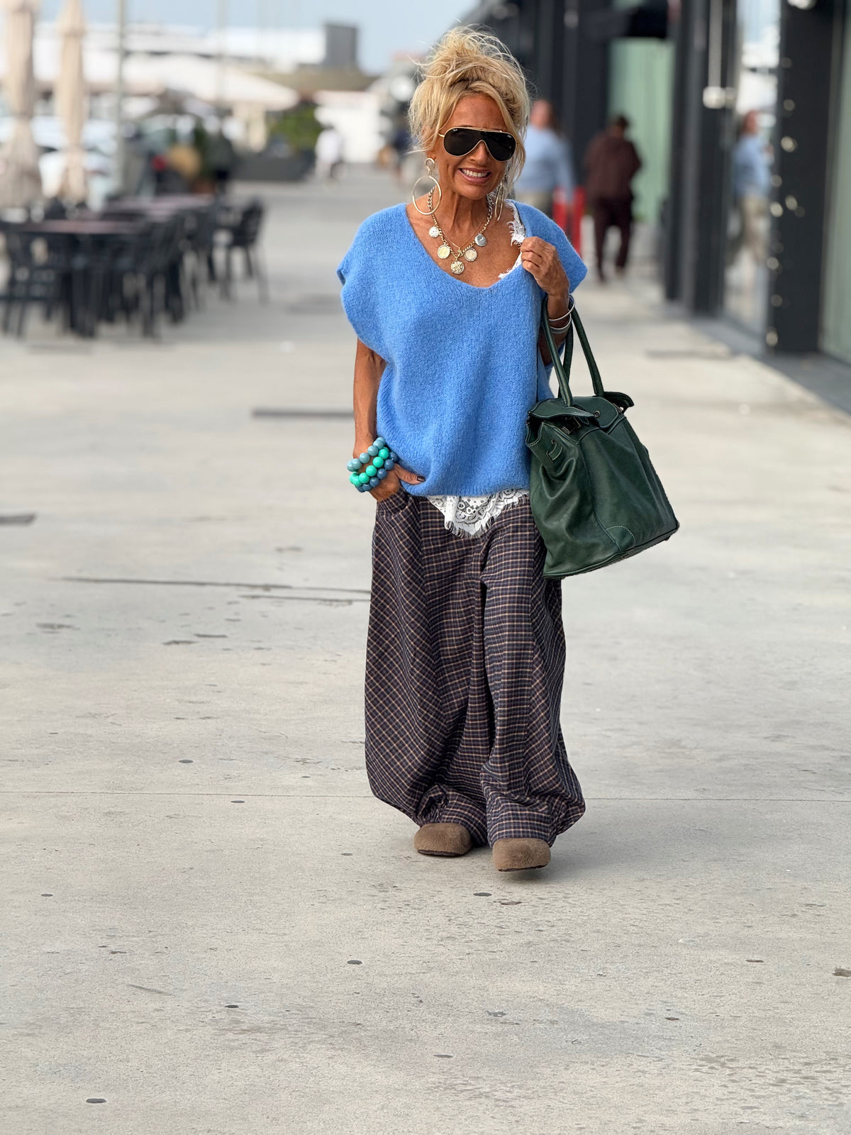 PANTALON CUADROS LEA MULTICOLOR
