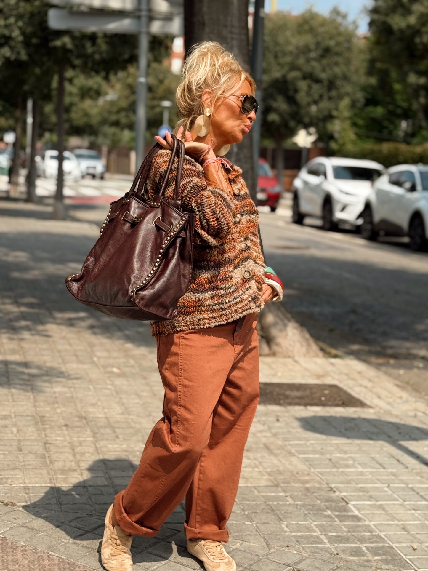 PANTALON CON CINTURÓN CAMILLE  MULTICOLOR