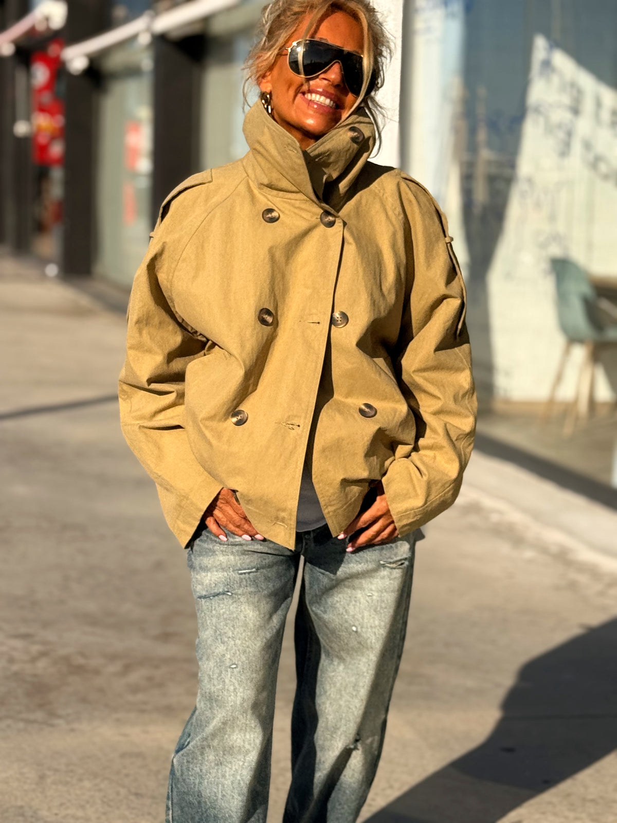 CHAQUETA FORRADA BEIGE