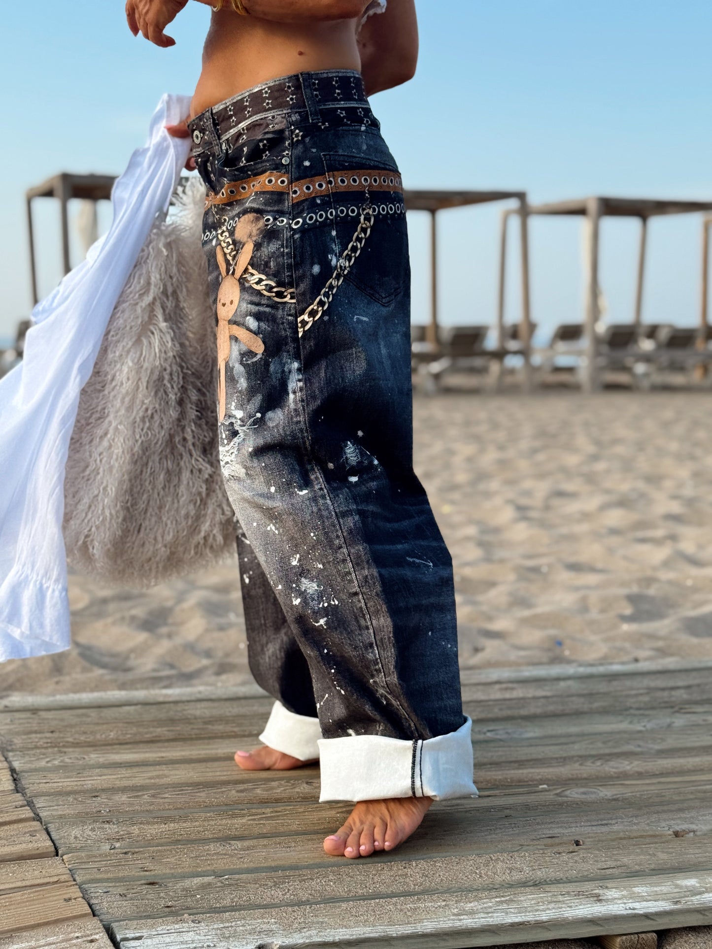 JEANS VAQUEROS MUÑECA GRIS