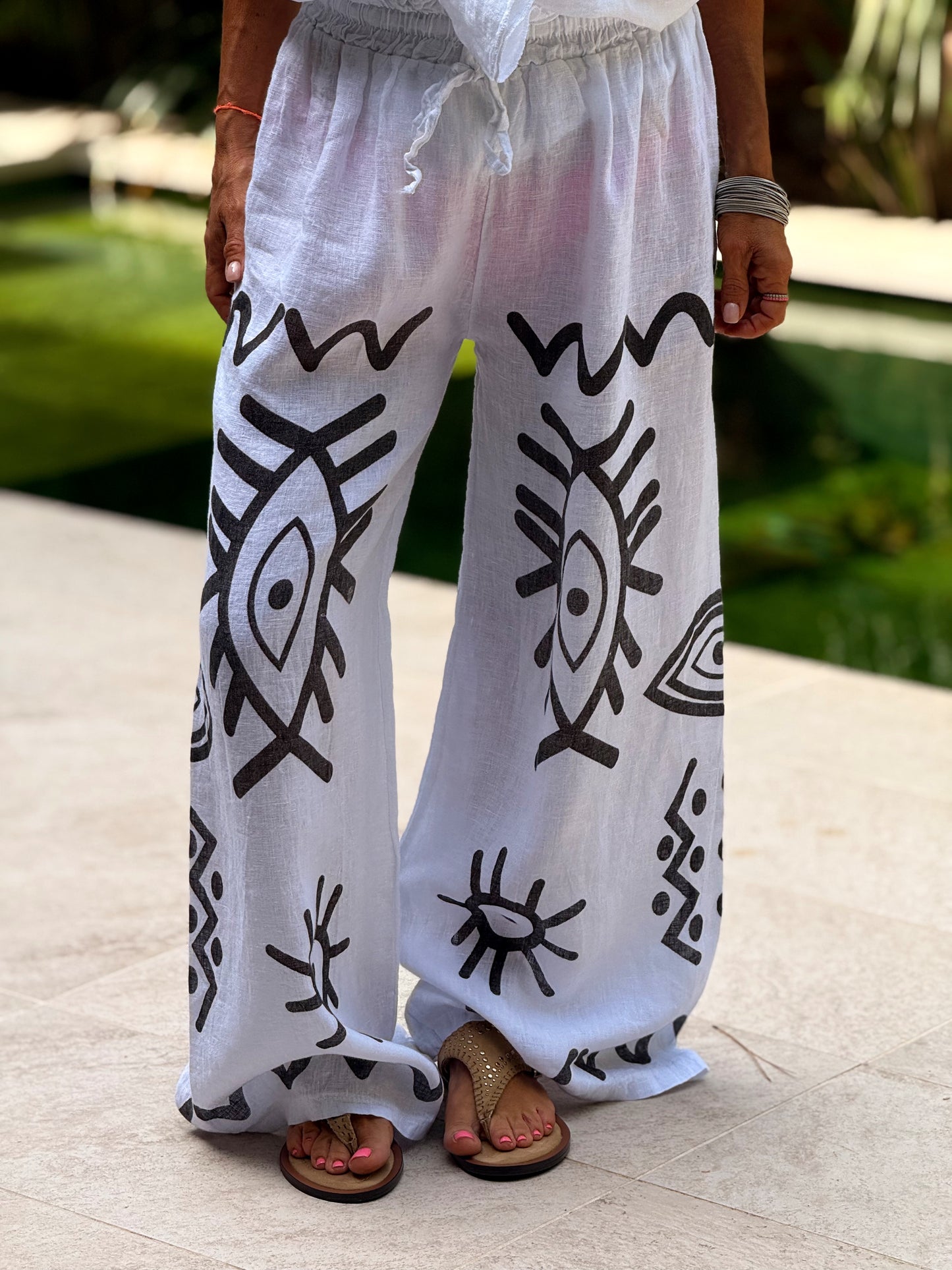 PANTALON LINO ÉTNICO MULTICOLOR