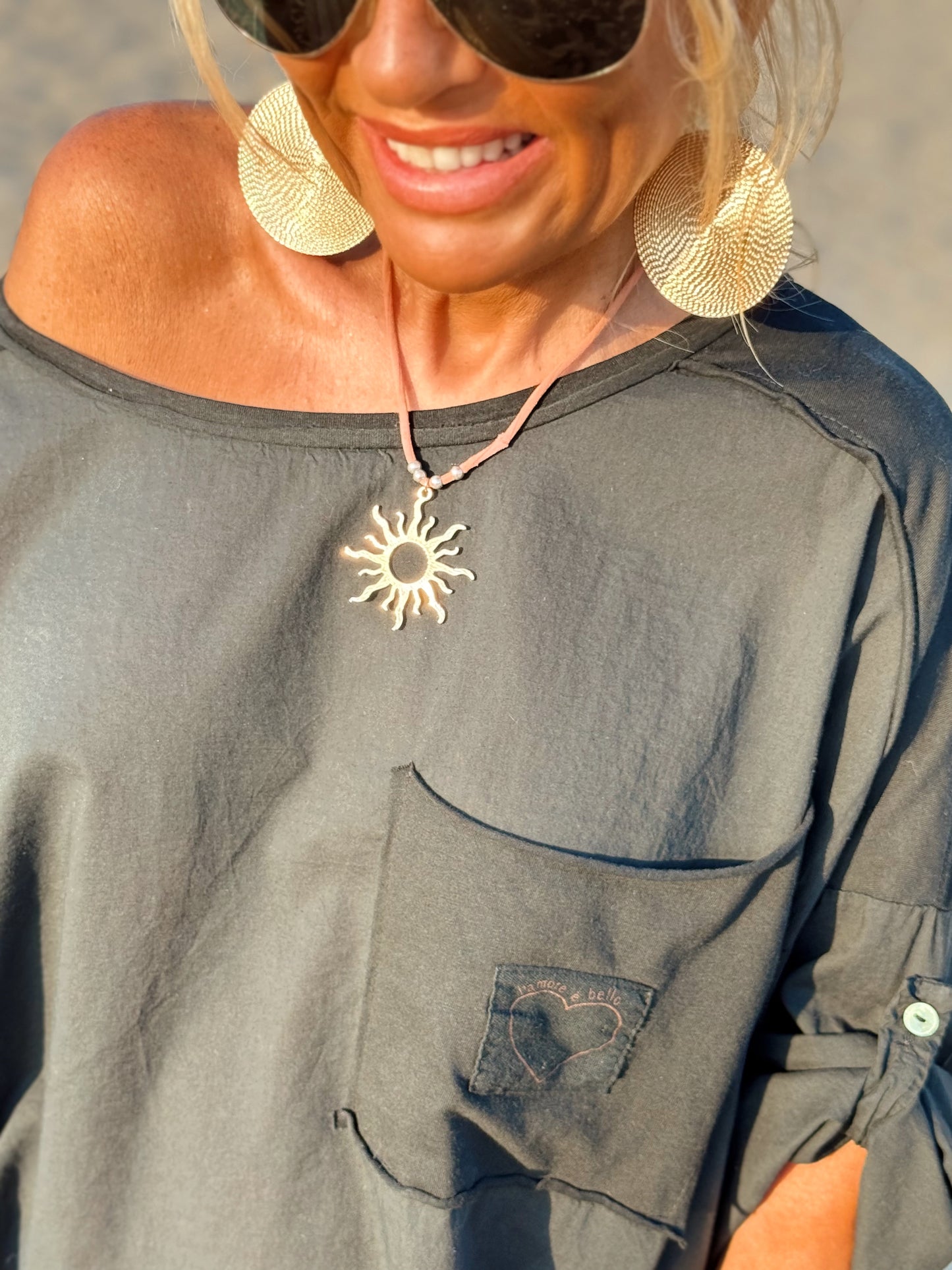 CAMISETA OVERSIZE L’AMORE E BELLA MULTICOLOR