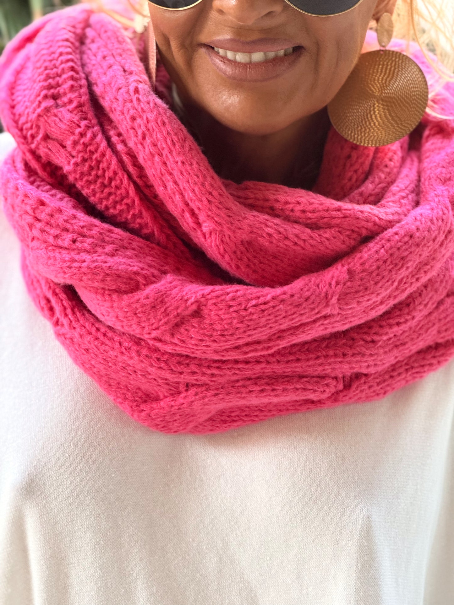 BUFANDA CUELLO DE PUNTO TRENZADO  MULTICOLOR