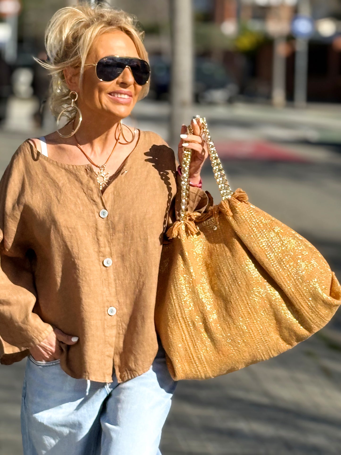 BLUSA DE LINO FABIO MULTICOLOR