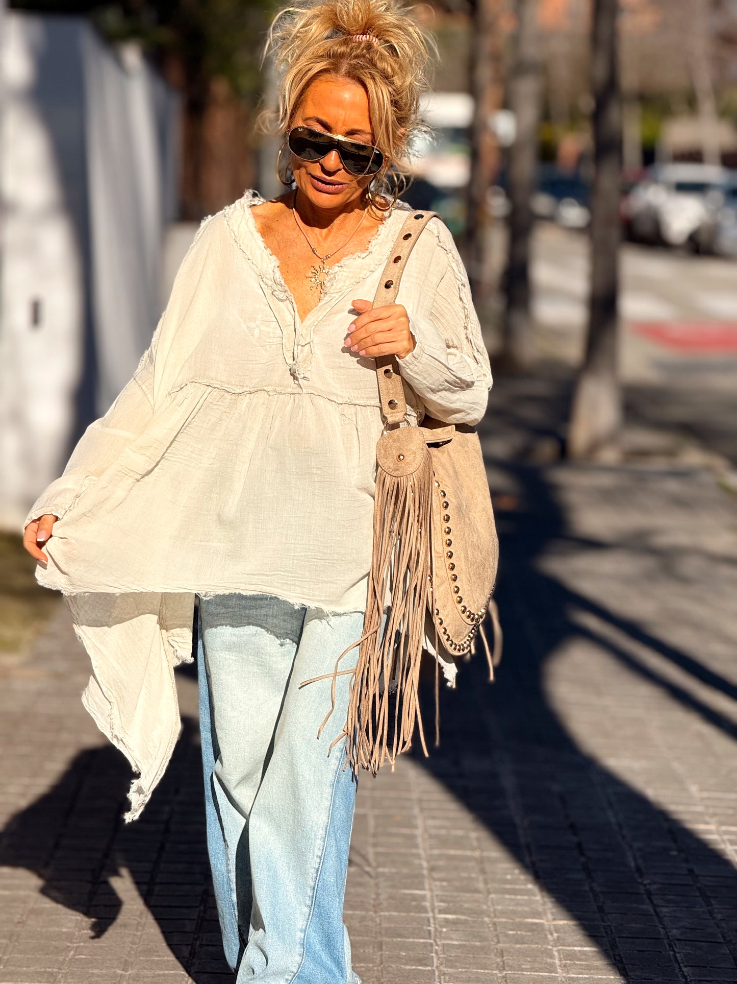 BLUSA OVERSIZE REBEL BEIGE