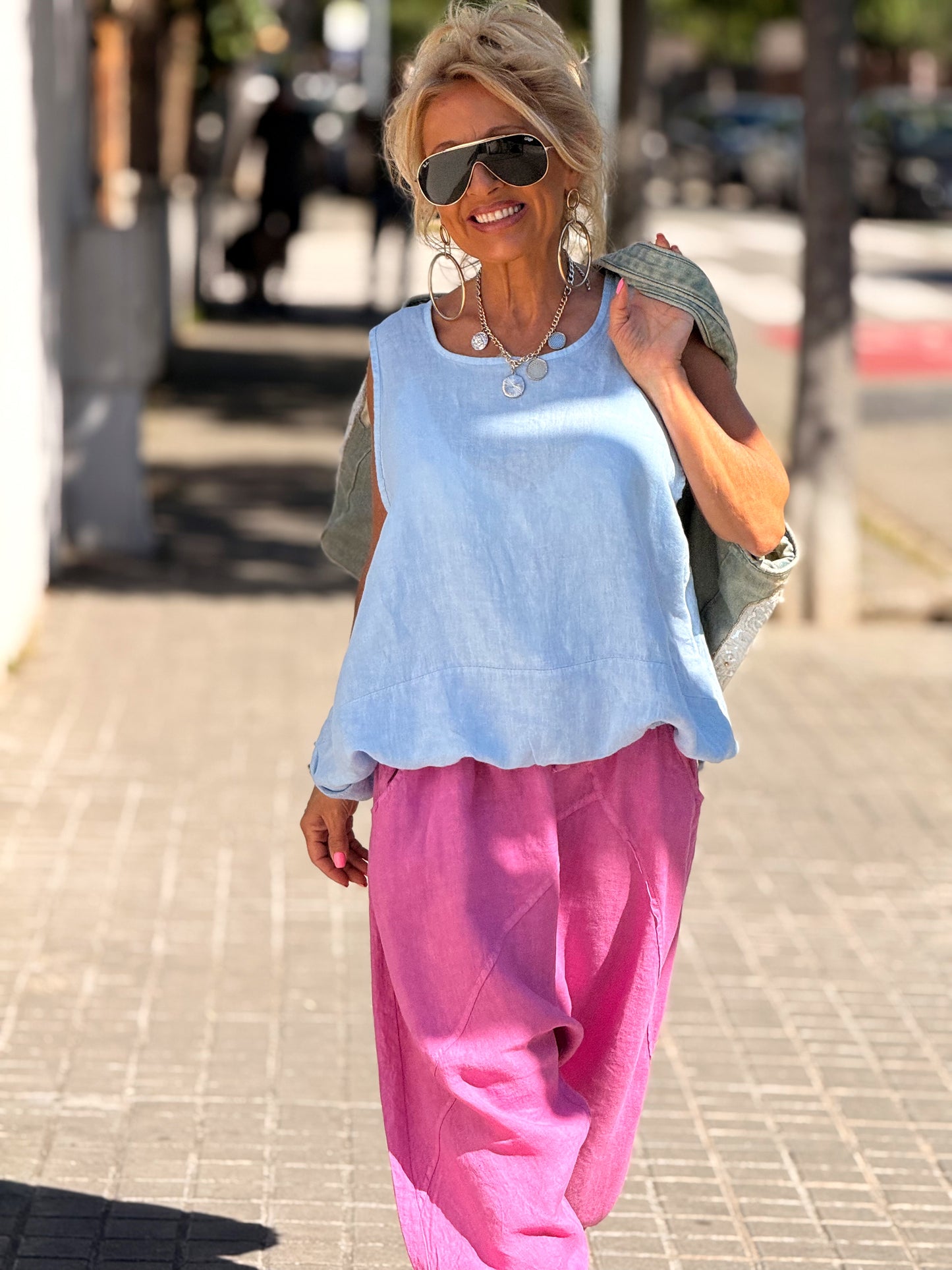 PANTALÓN BAGGY OVERSIZE LINO FLORENT MULTICOLOR