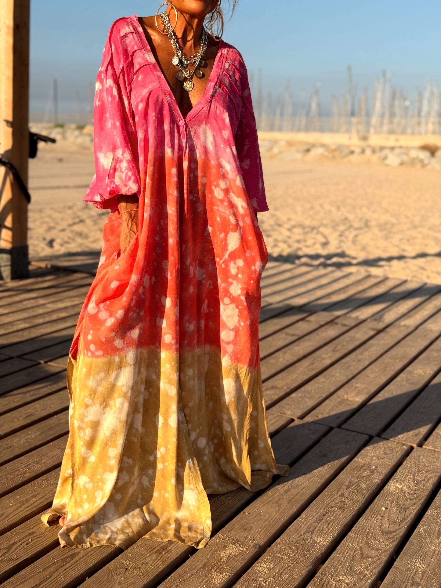 VESTIDO KAFTAN SUPER OVERSIZE MULTICOLOR