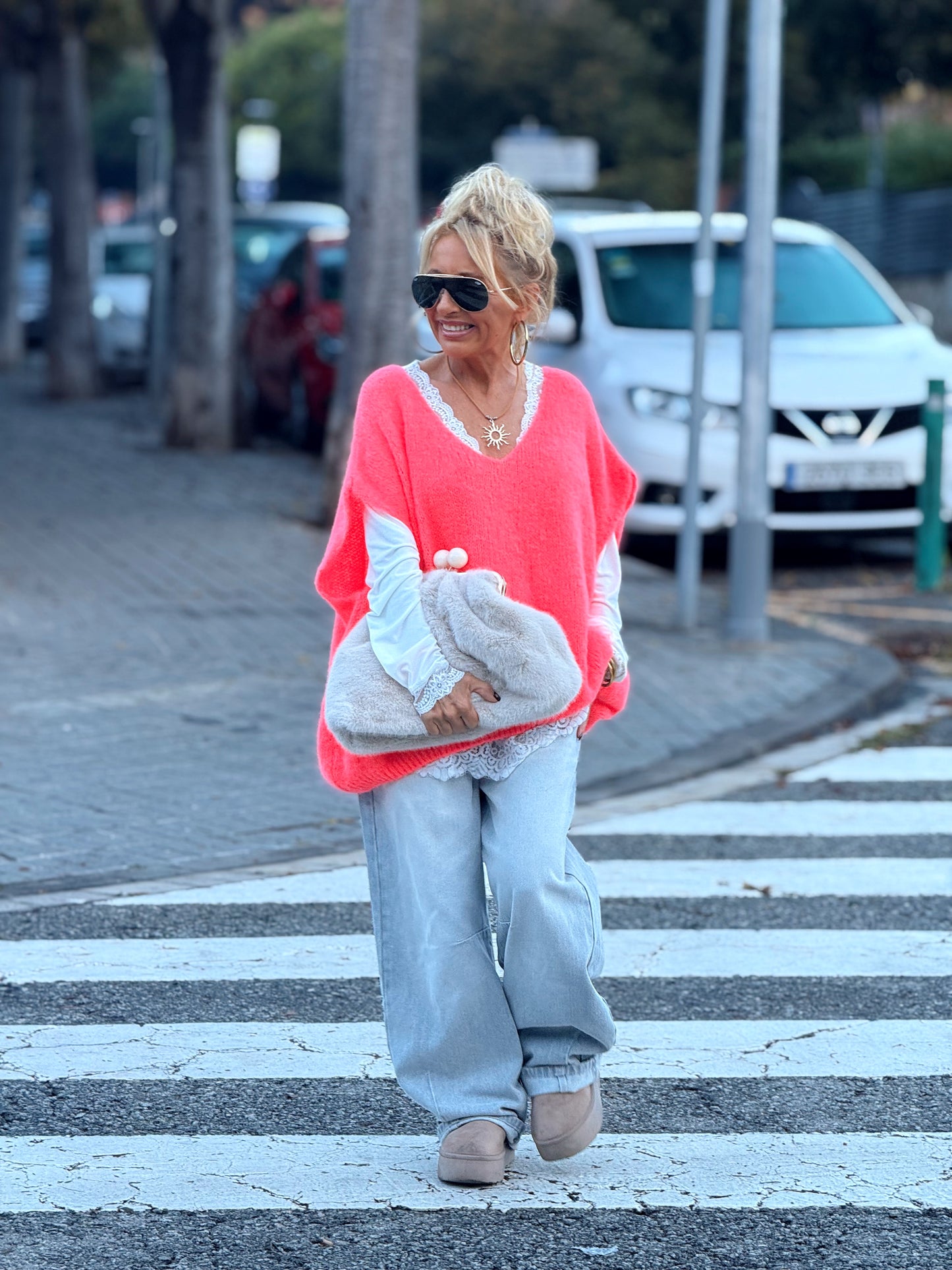 JERSEY-CHALECO DE PUNTO SUPER OVERSIZE LUANA MULTICOLOR