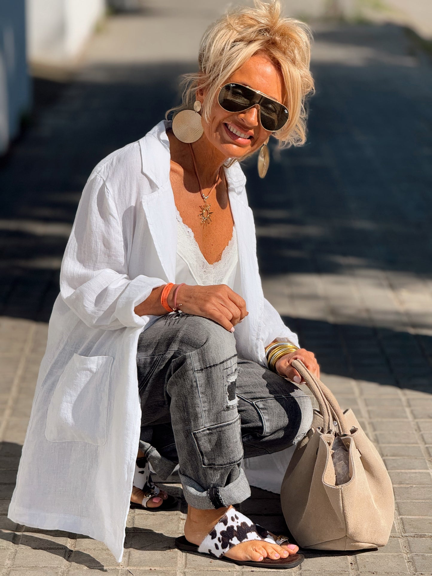 CHAQUETA LINO CHARLY BLANCO