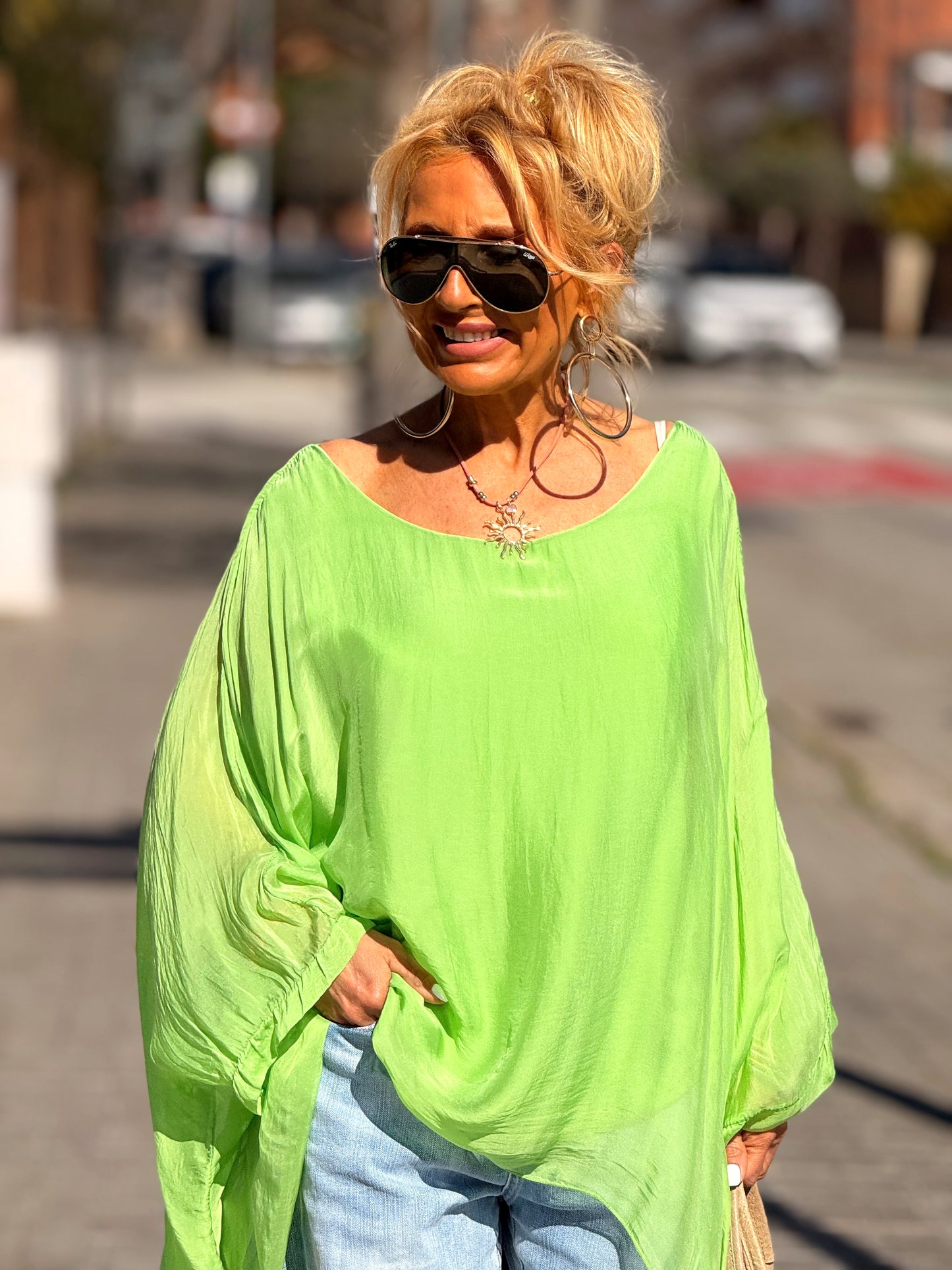 BLUSA CON TOP OVERSIZE ASIMÉTRICA NOA MULTICOLOR