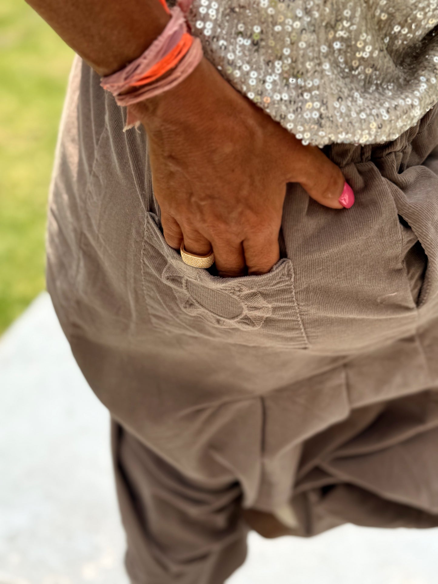 PANTALONES PANA CROPPED BAGGY OVERSIZE MULTICOLOR