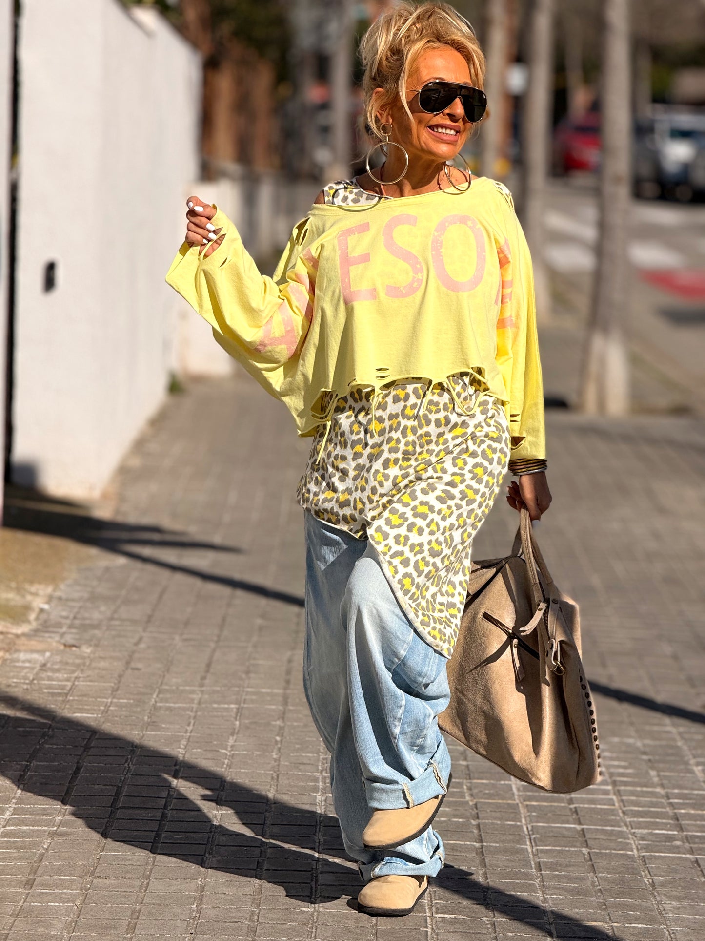 TOP ASIMÉTRICO ANIMAL PRINT