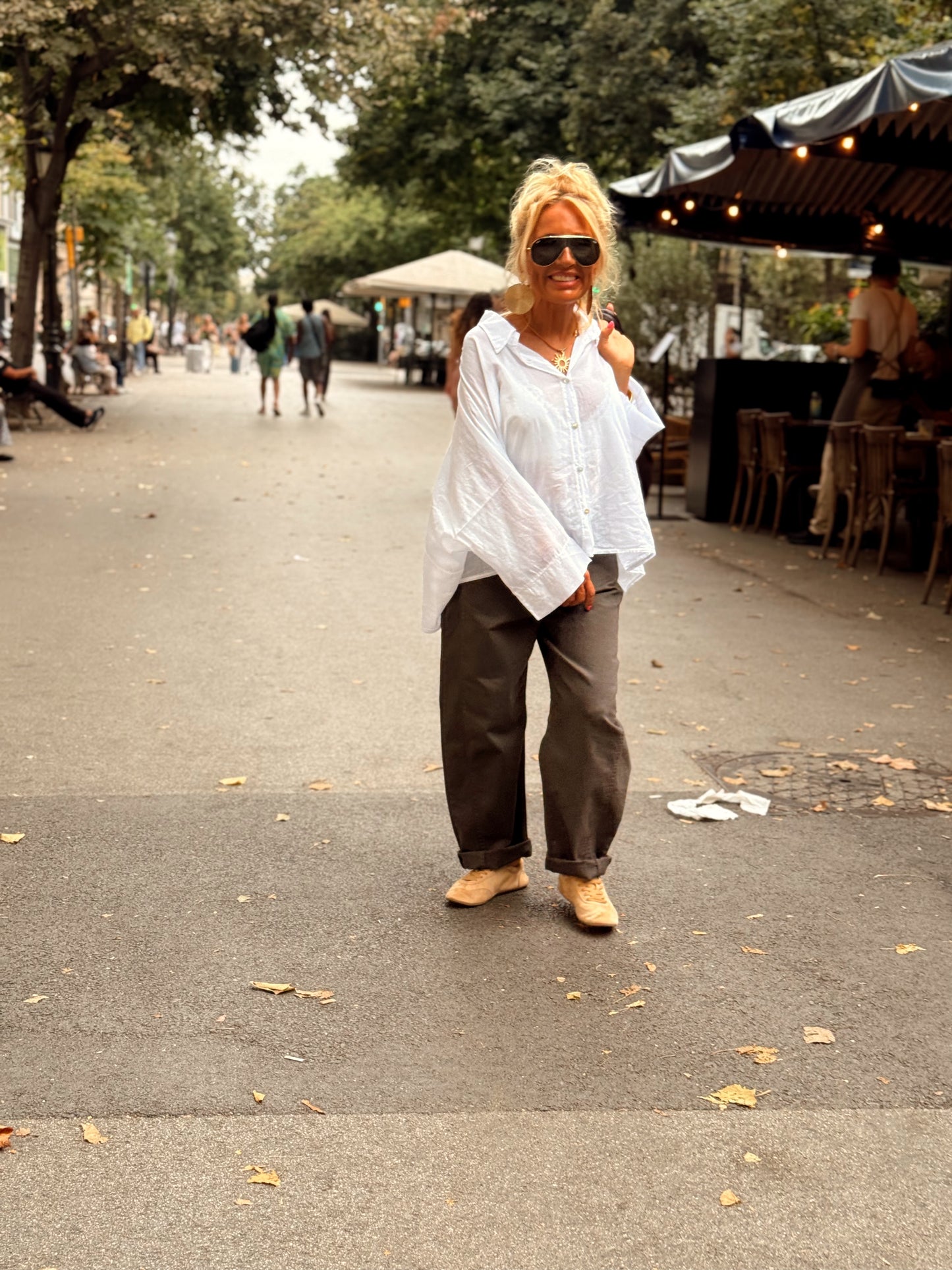 PANTALON CON CINTURÓN CAMILLE  MULTICOLOR