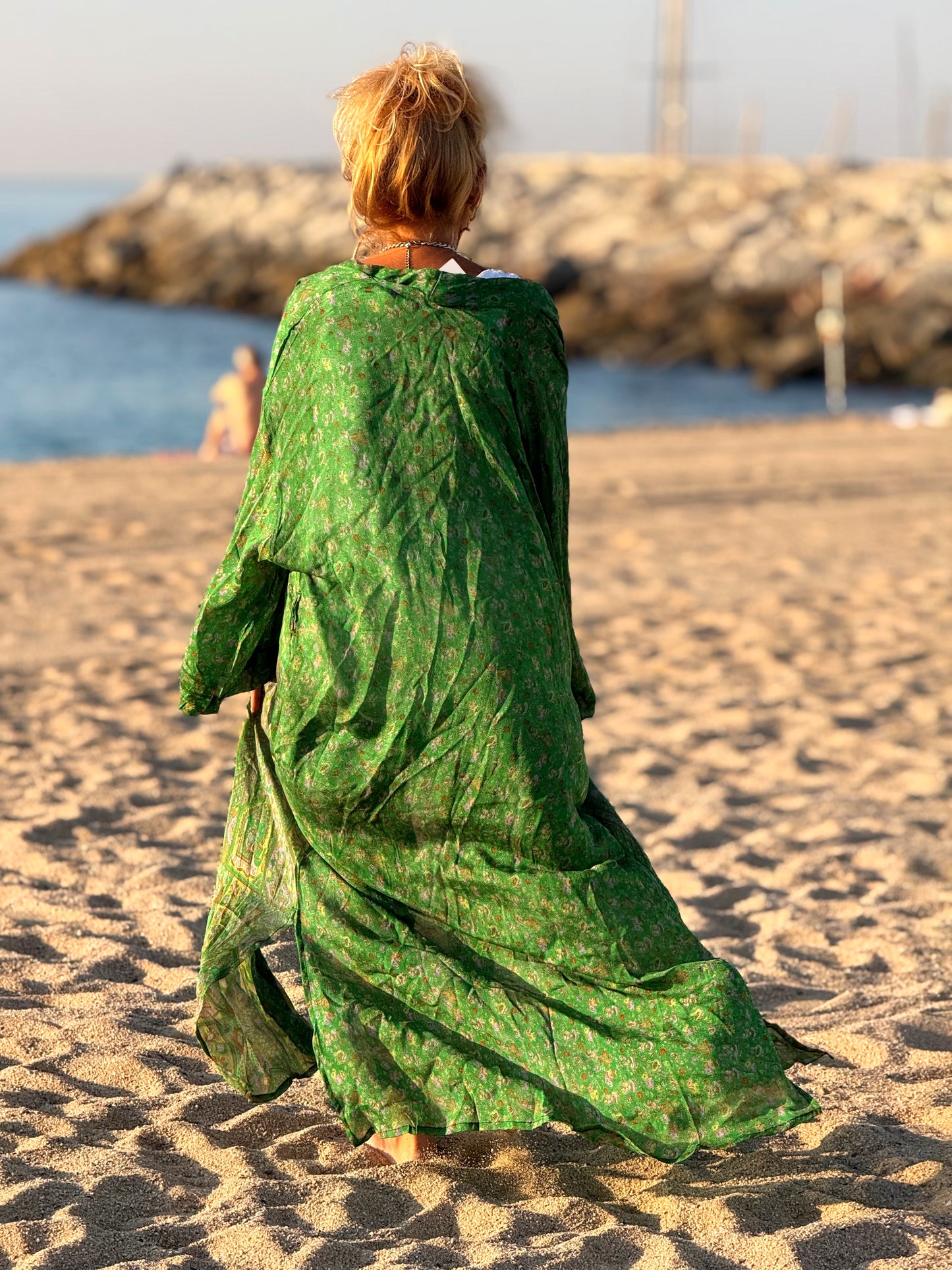 KIMONO ESTAMPADO MANGA LARGA CREPE DE SEDA MULTICOLOR