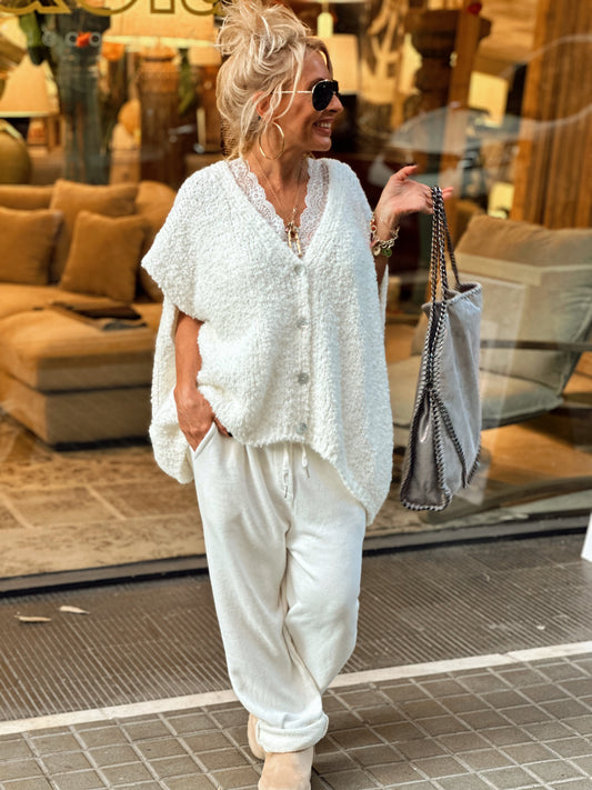 CHALECO DE PUNTO OVERSIZE BLANCO