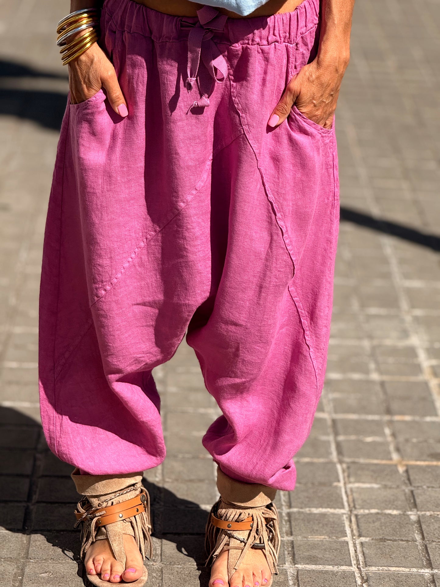 PANTALÓN BAGGY OVERSIZE LINO FLORENT MULTICOLOR