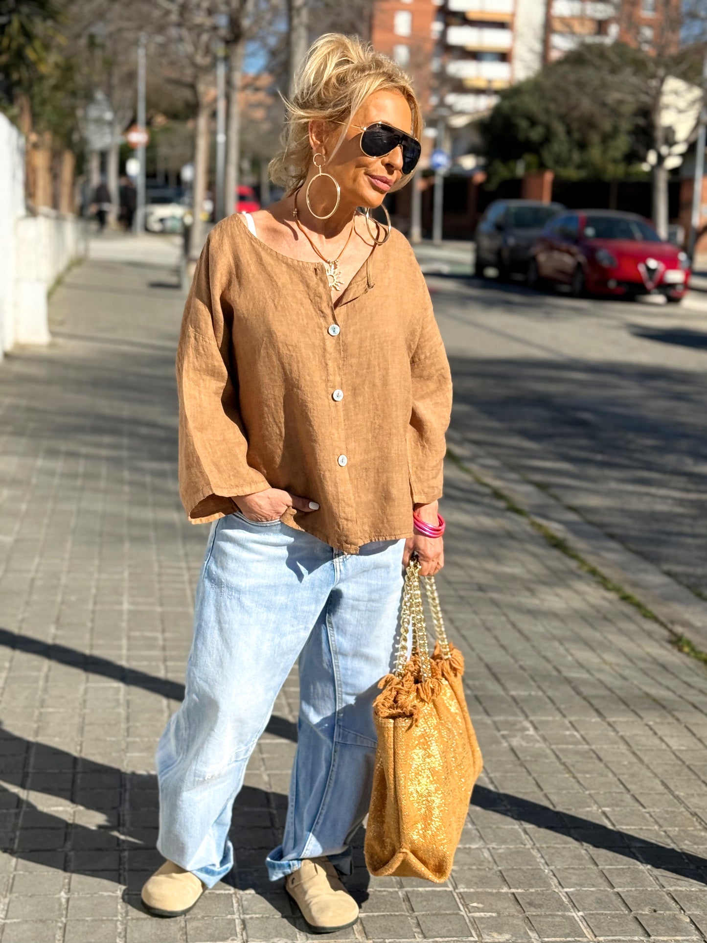 BLUSA DE LINO FABIO MULTICOLOR