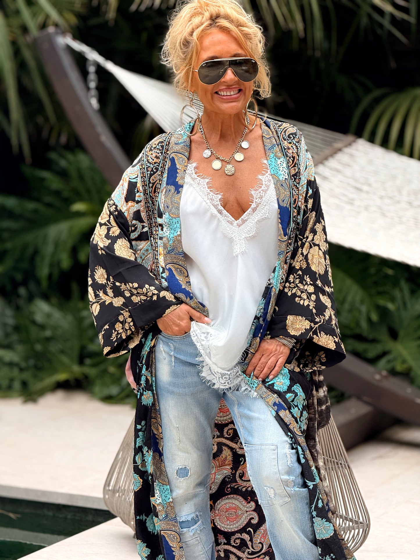 KIMONO ESTAMPADO MANGA 3/4 MULTICOLOR