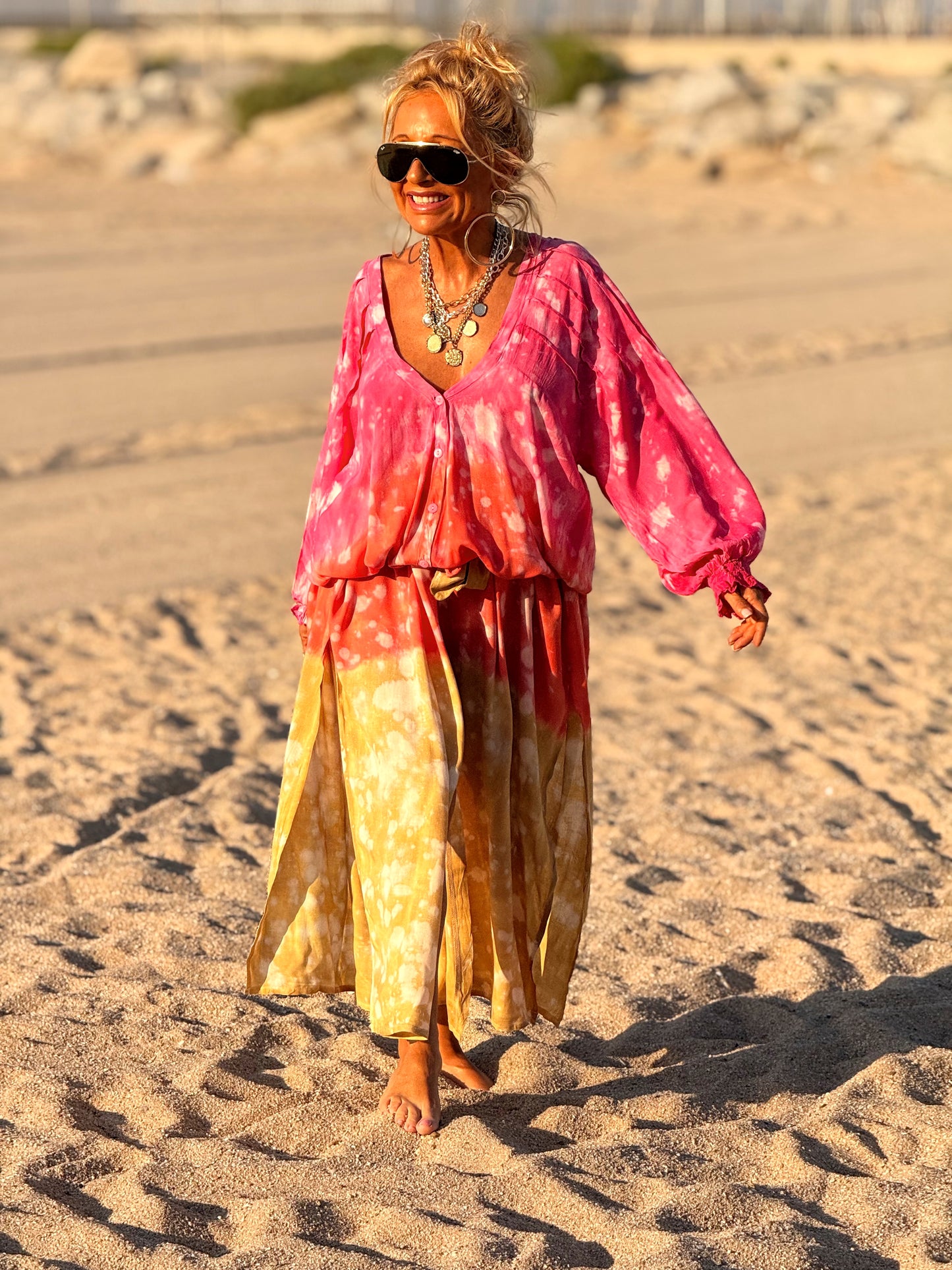VESTIDO KAFTAN SUPER OVERSIZE MULTICOLOR