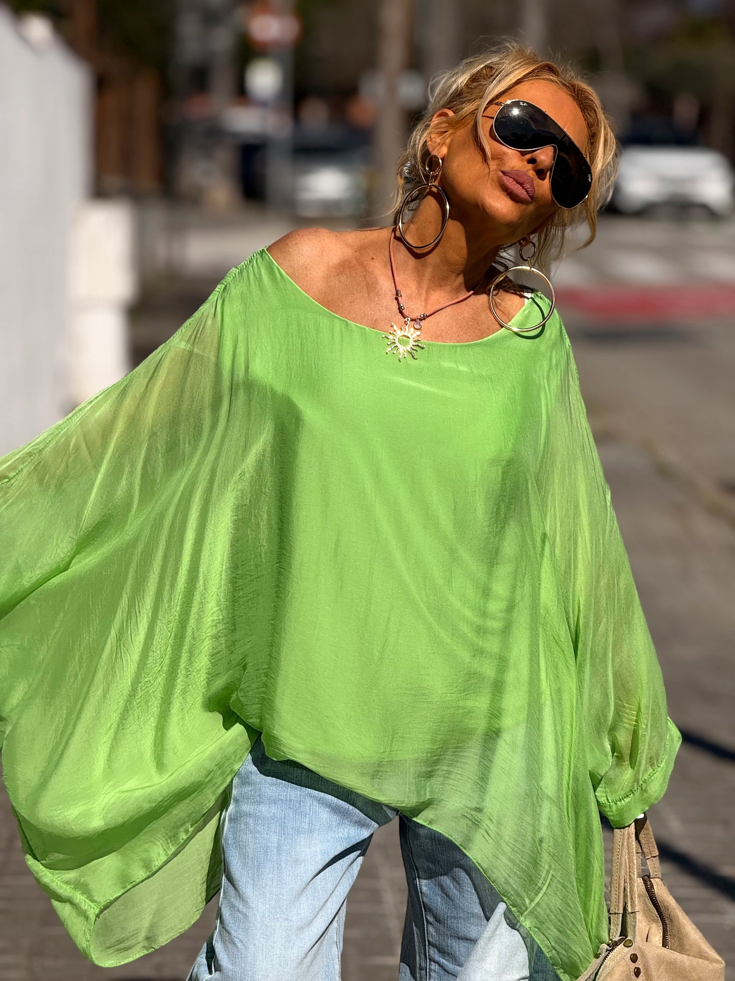 BLUSA CON TOP OVERSIZE ASIMÉTRICA NOA MULTICOLOR