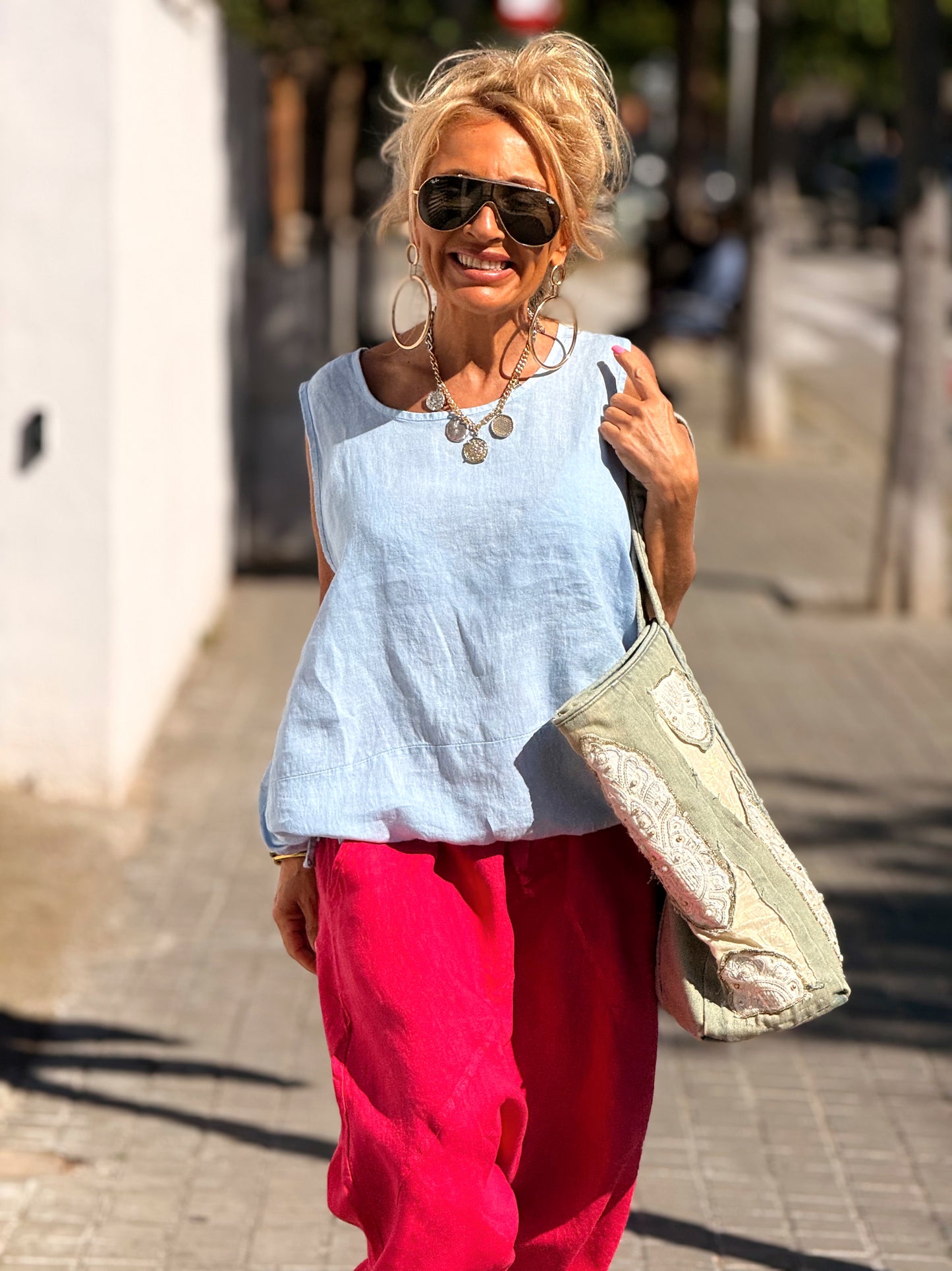 PANTALÓN BAGGY OVERSIZE LINO FLORENT MULTICOLOR