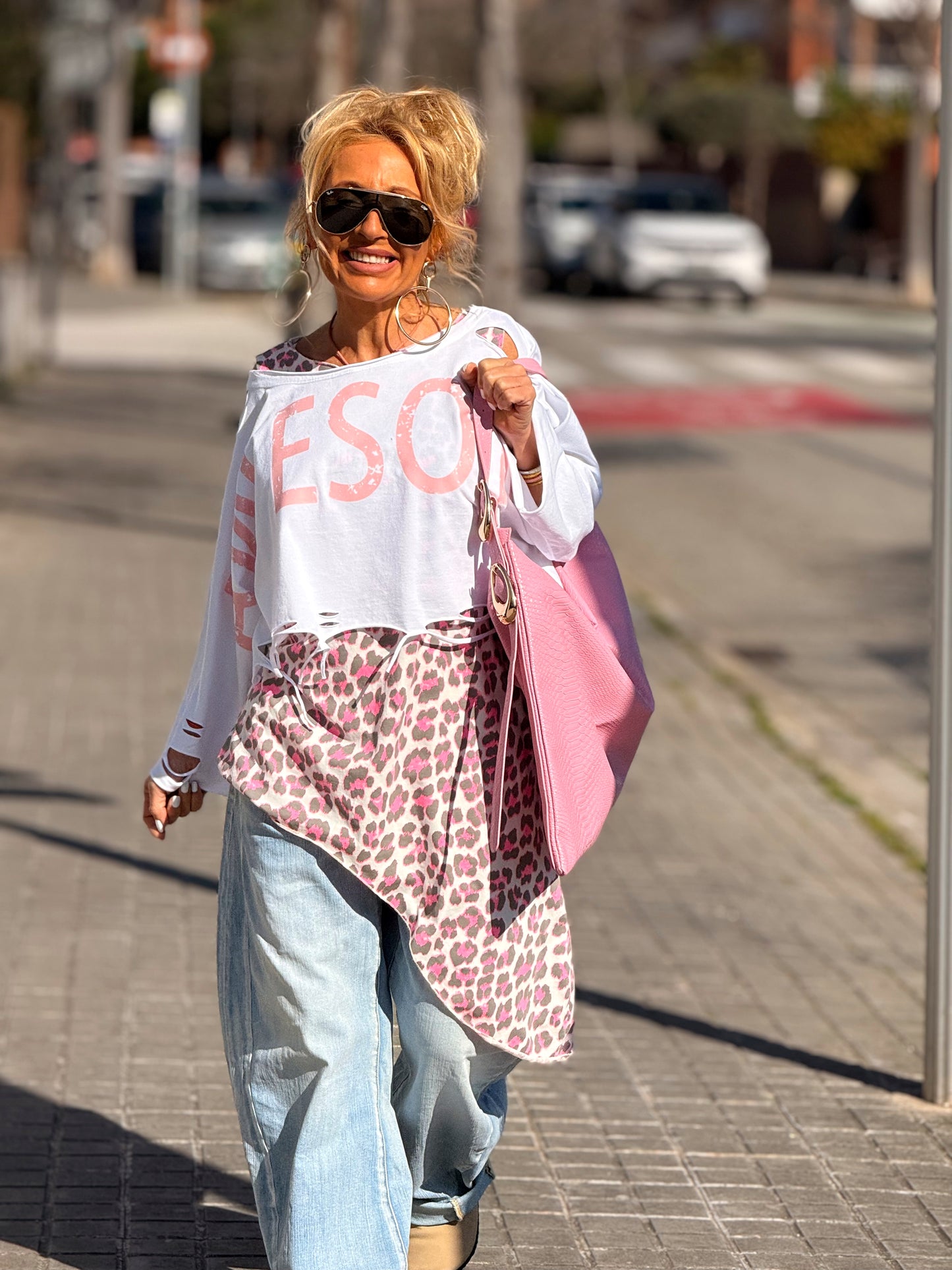 TOP ASIMÉTRICO ANIMAL PRINT