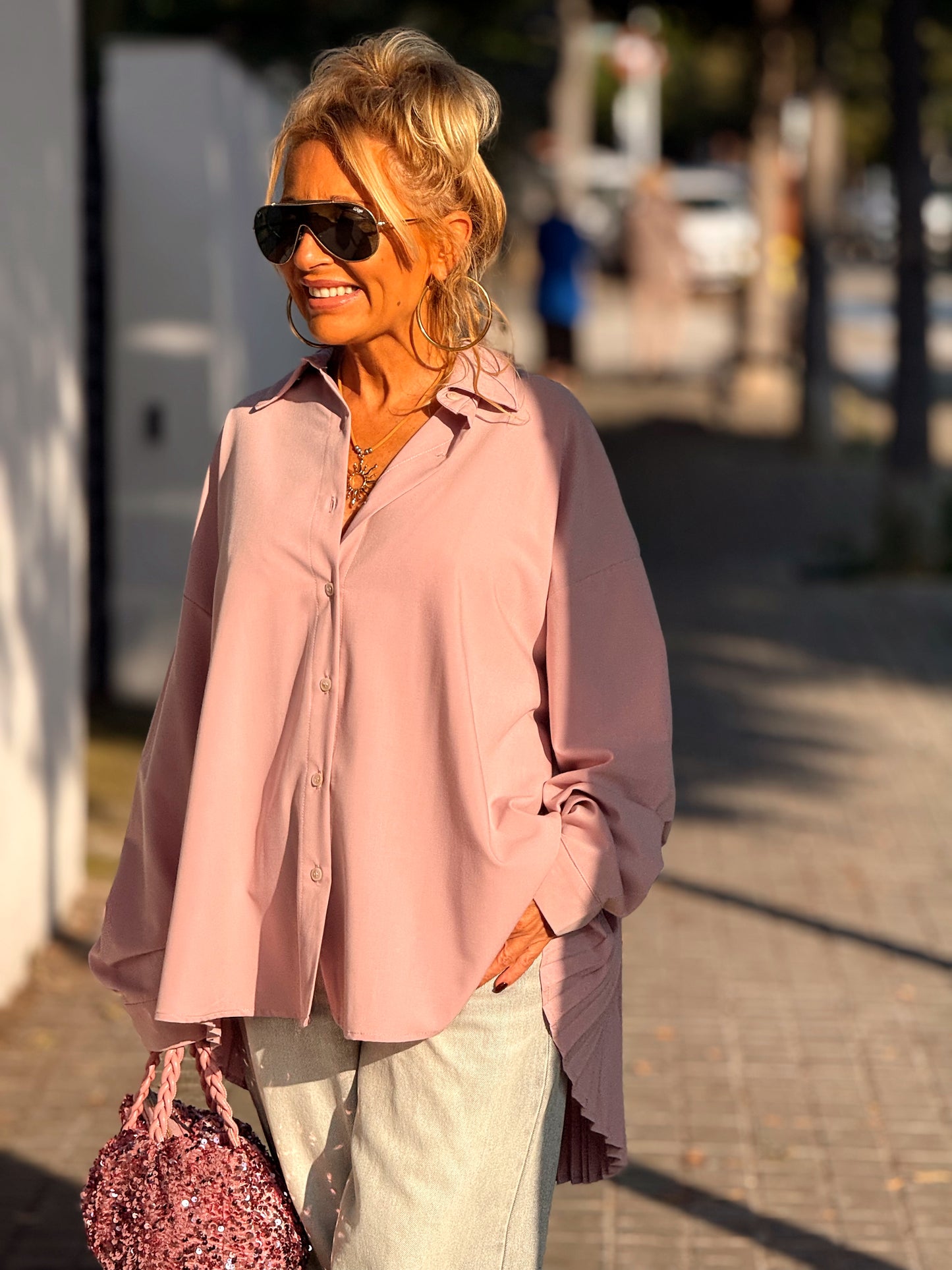 CAMISA OVERSIZE PLIEGUE ENEA MULTICOLOR